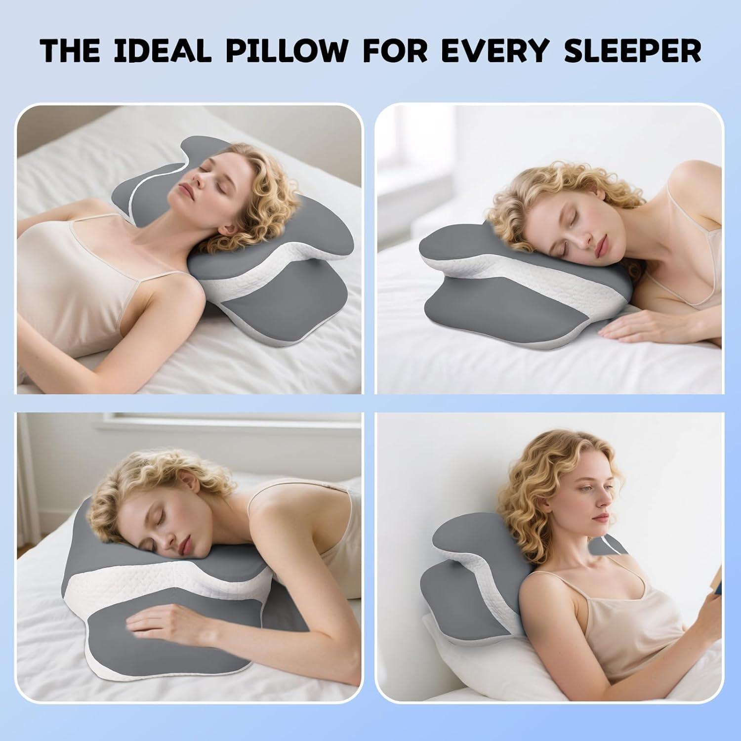 Almohada Cervical Ergonómica YGSJKJ de Espuma de Memoria 12.2/9.4 cm