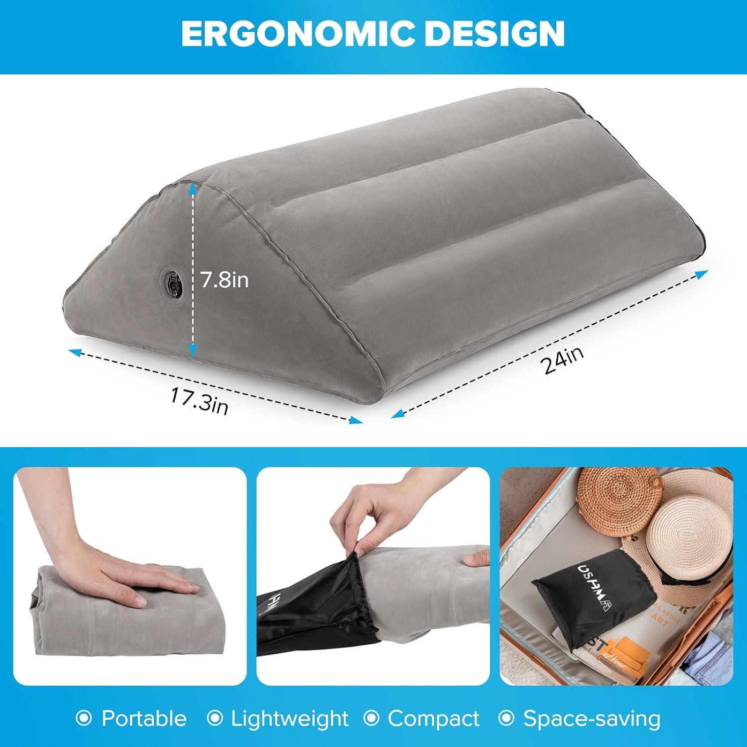 Cojín Inflable USHMA en Forma de Cuña para Rodillas - 61x43.9 cm