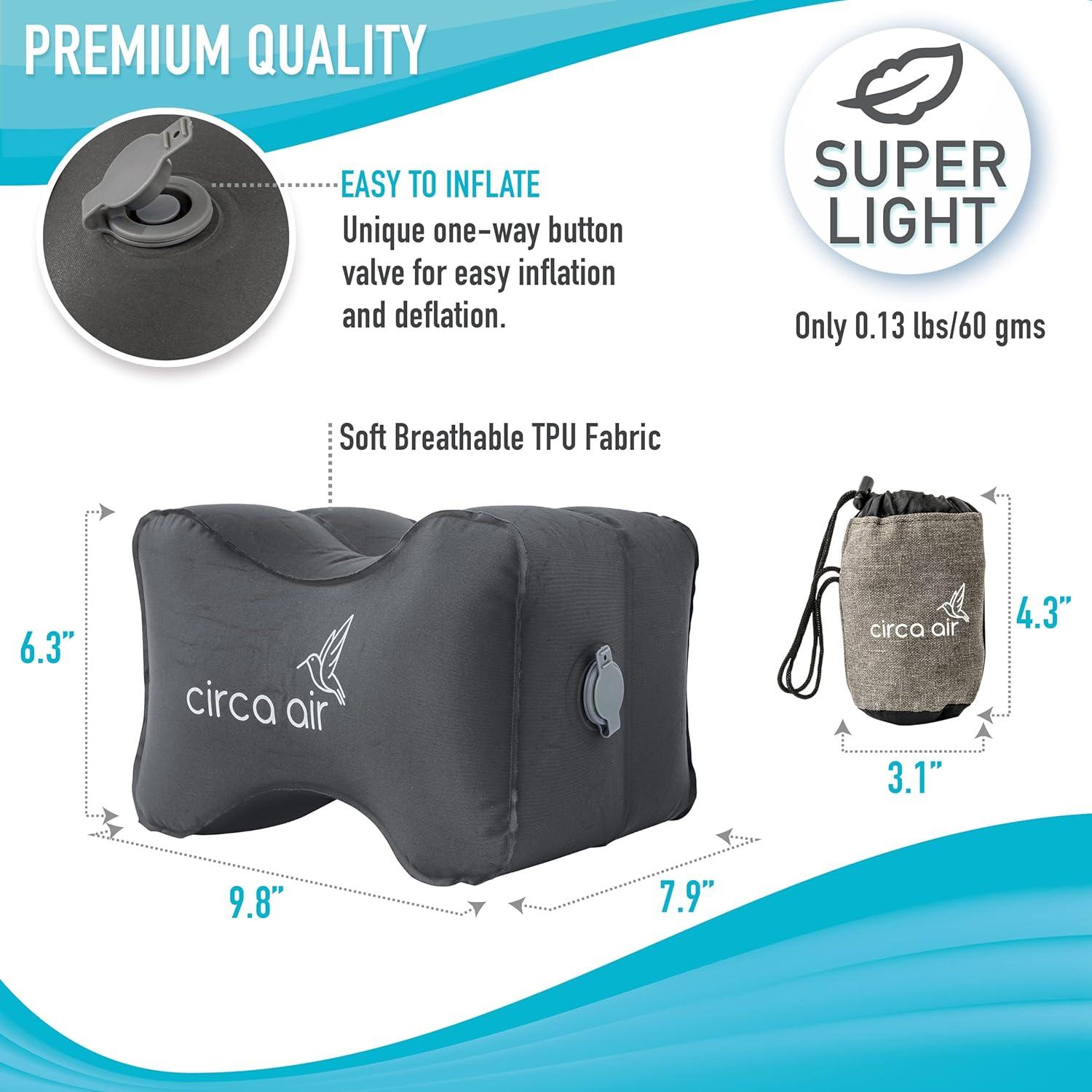 Almohada Inflable para la Rodilla Circa Air Gris - Viaje Ergonómica