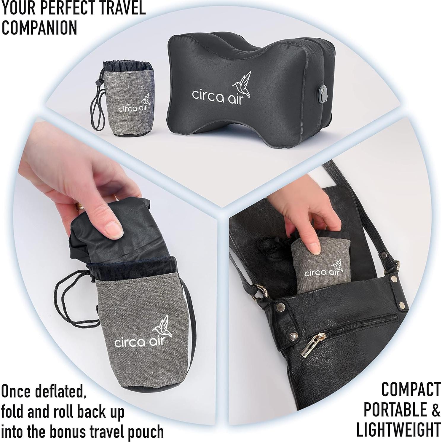 Almohada Inflable para la Rodilla Circa Air Gris - Viaje Ergonómica