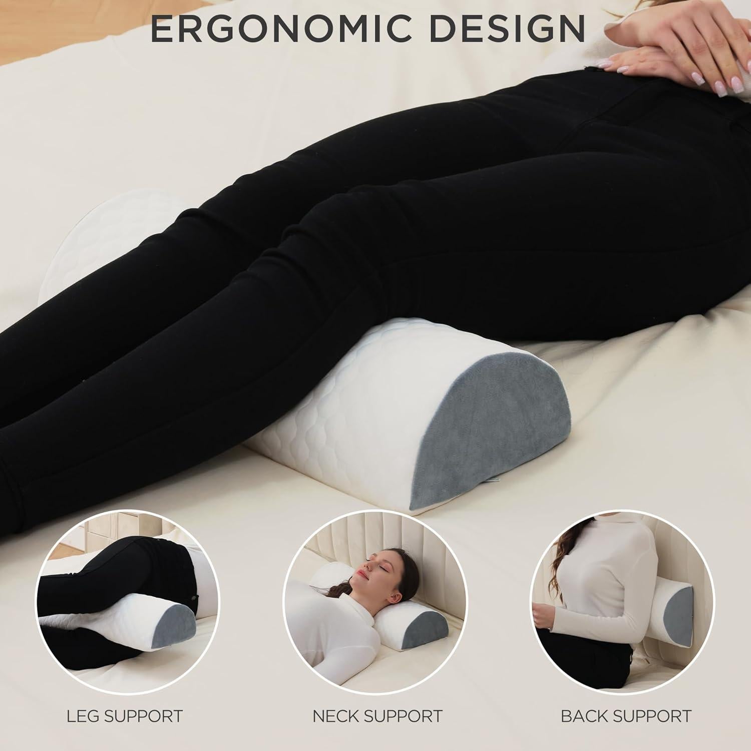 Almohada en Forma de Media Luna Flyxunfri para Dormir - Alivio Dolor