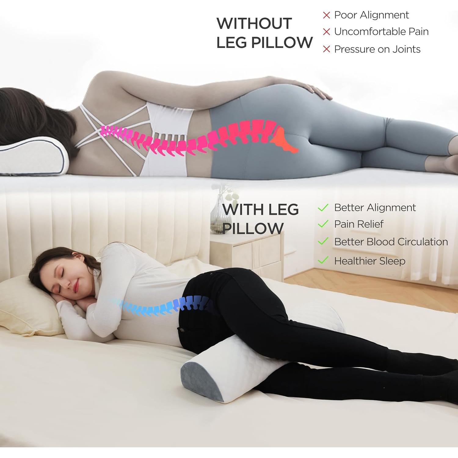 Almohada en Forma de Media Luna Flyxunfri para Dormir - Alivio Dolor