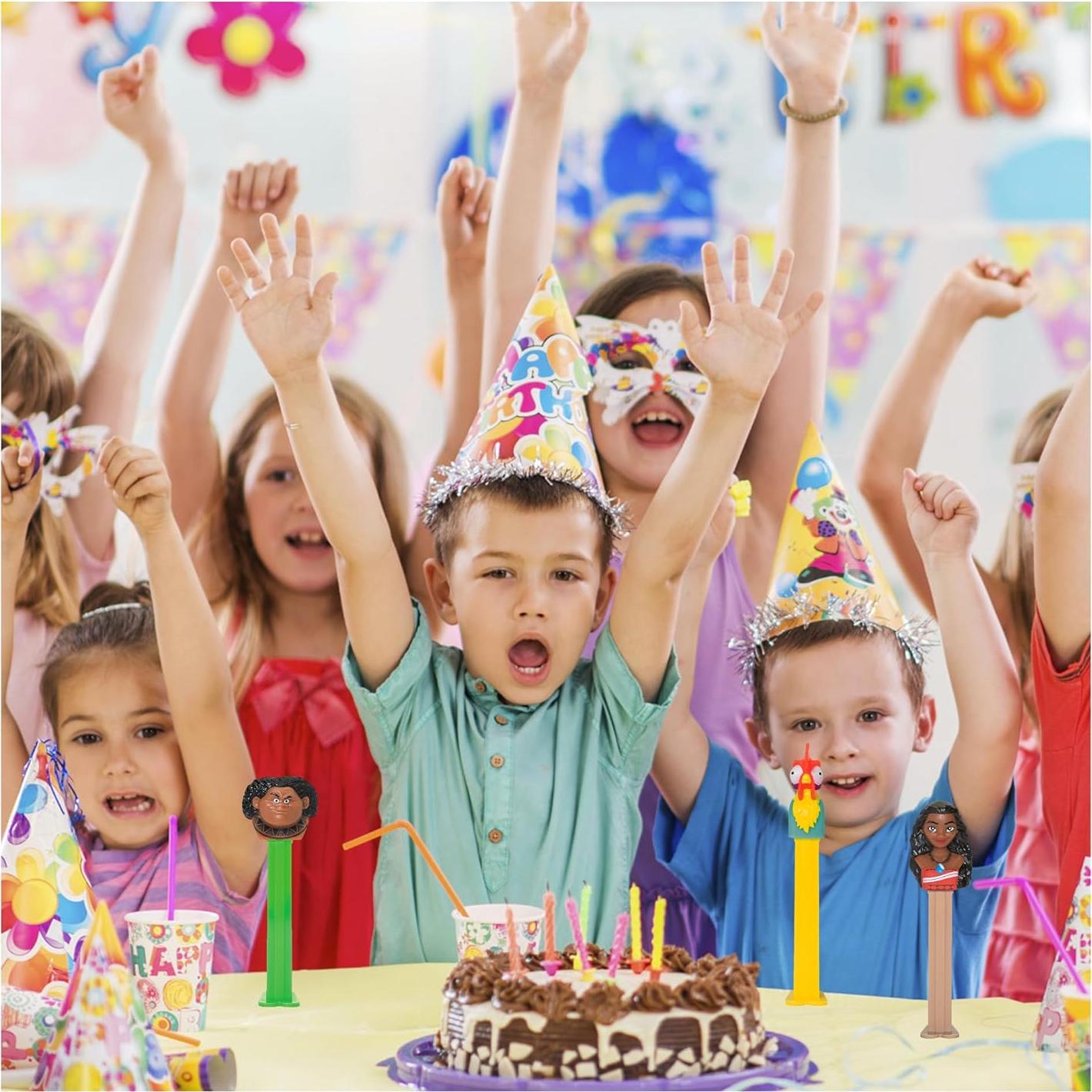 Set de 3 Dispensadores PEZ Moana con Candy - Moana, Maui, Hei Hei