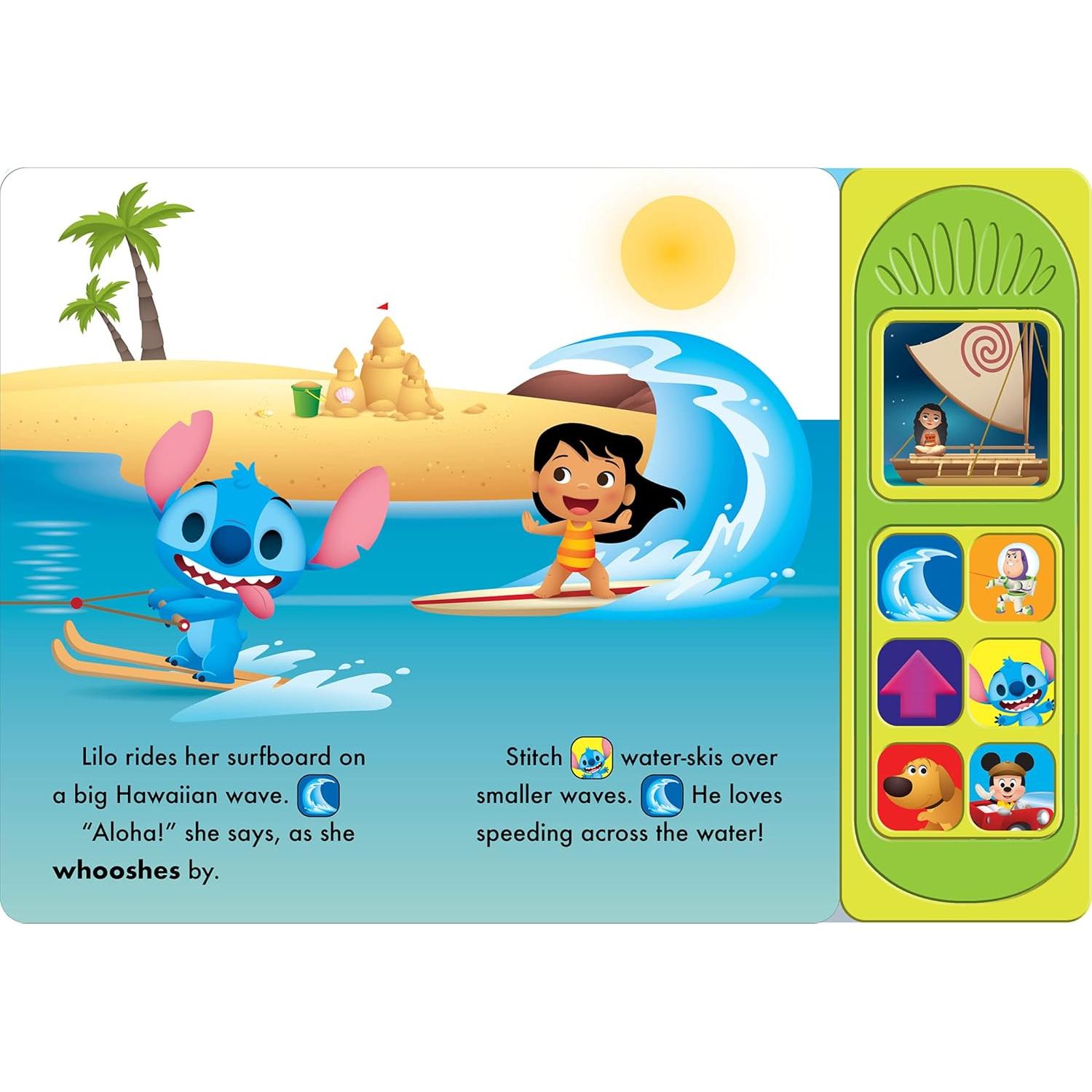 Disney Baby Mickey Mouse, Buzz Lightyear, Moana, and More! – Friends on the Go! 7-Button Sound Book – PI Kids