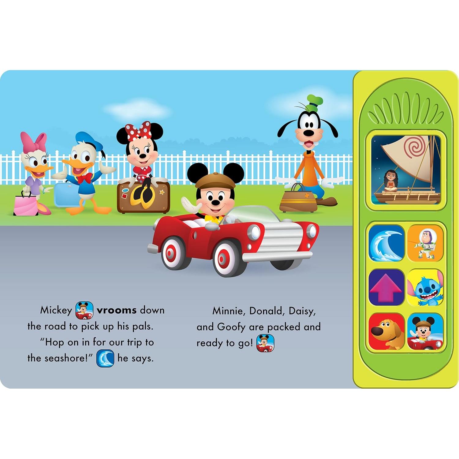 Disney Baby Mickey Mouse, Buzz Lightyear, Moana, and More! – Friends on the Go! 7-Button Sound Book – PI Kids