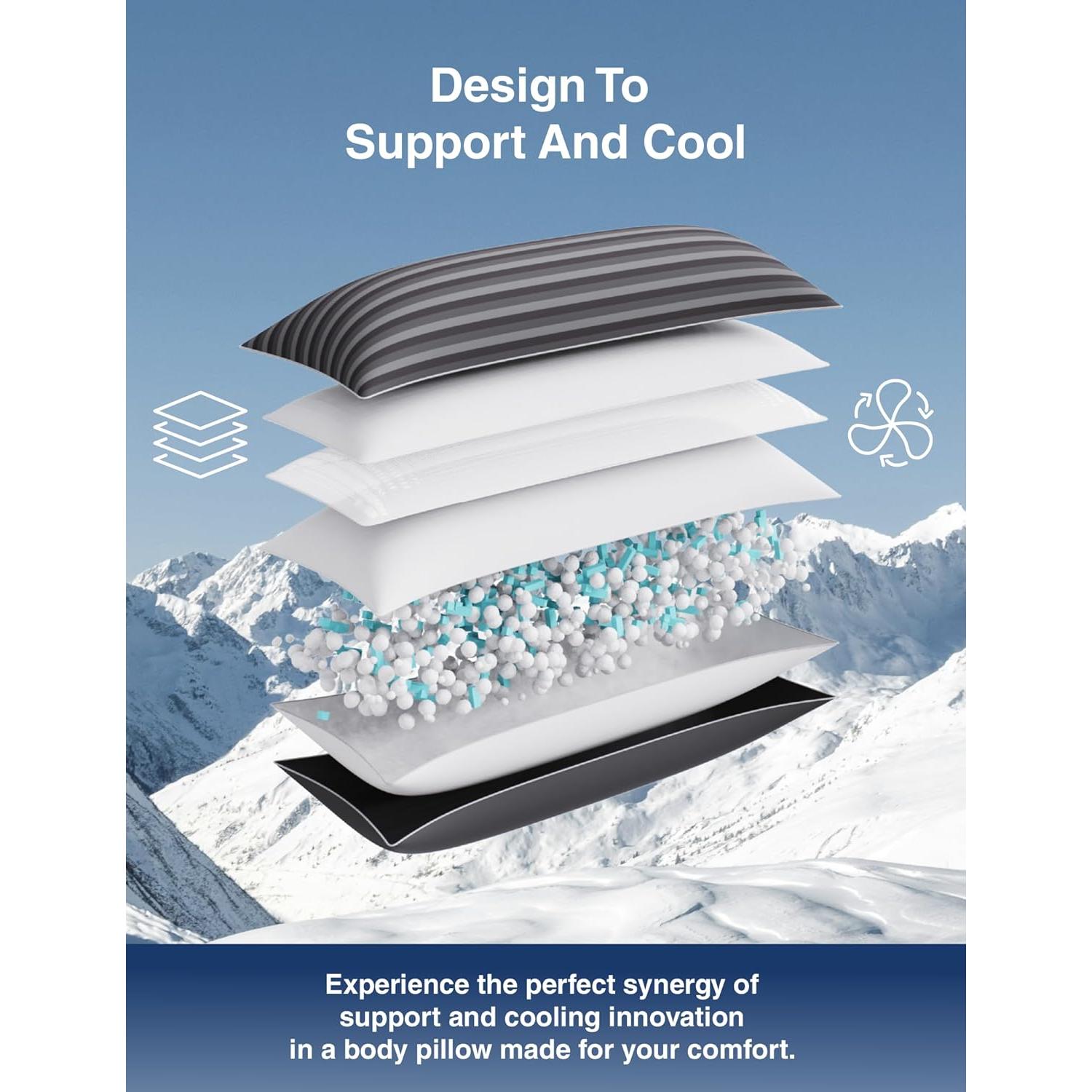 Almohada Corporal Refrigerante ZonLi 50.8x137.2 cm Espuma de Memoria