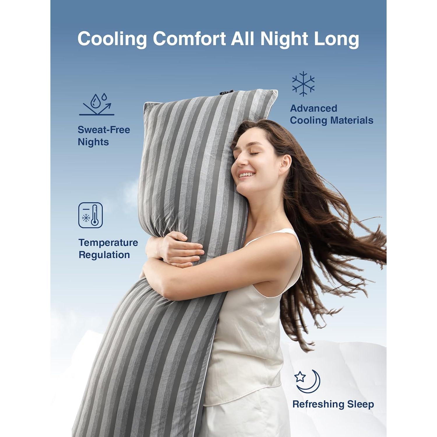 Almohada Corporal Refrigerante ZonLi 50.8x137.2 cm Espuma de Memoria