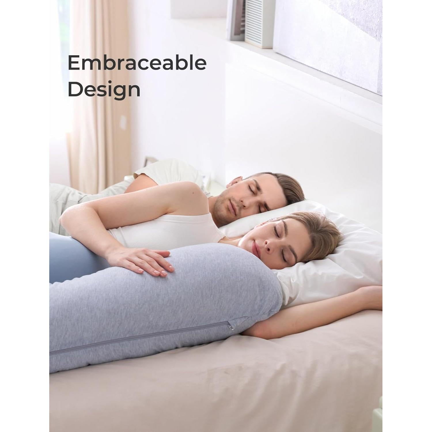 Cojín de embarazo Momcozy en forma de J, gris, 1 cuenta