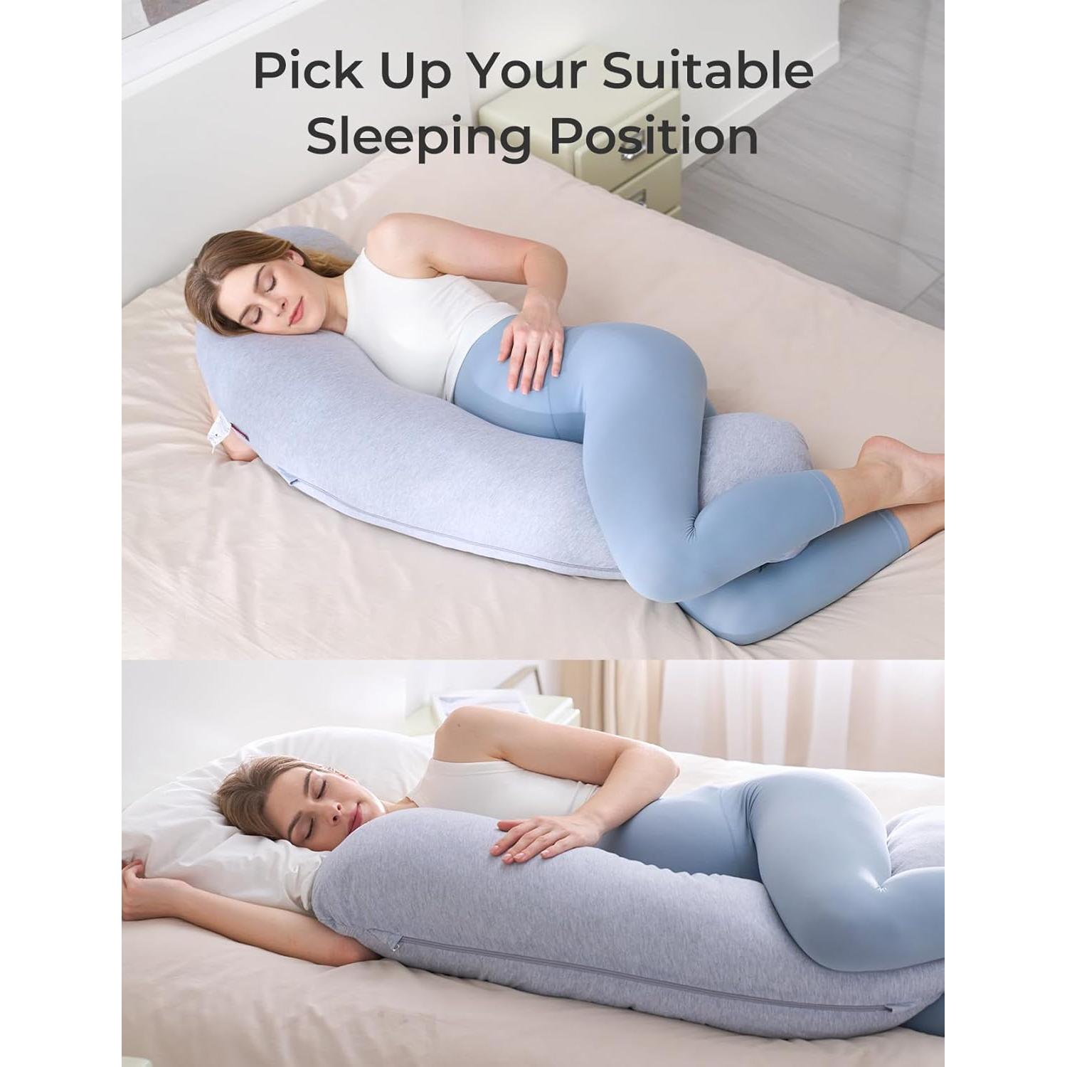 Cojín de embarazo Momcozy en forma de J, gris, 1 cuenta