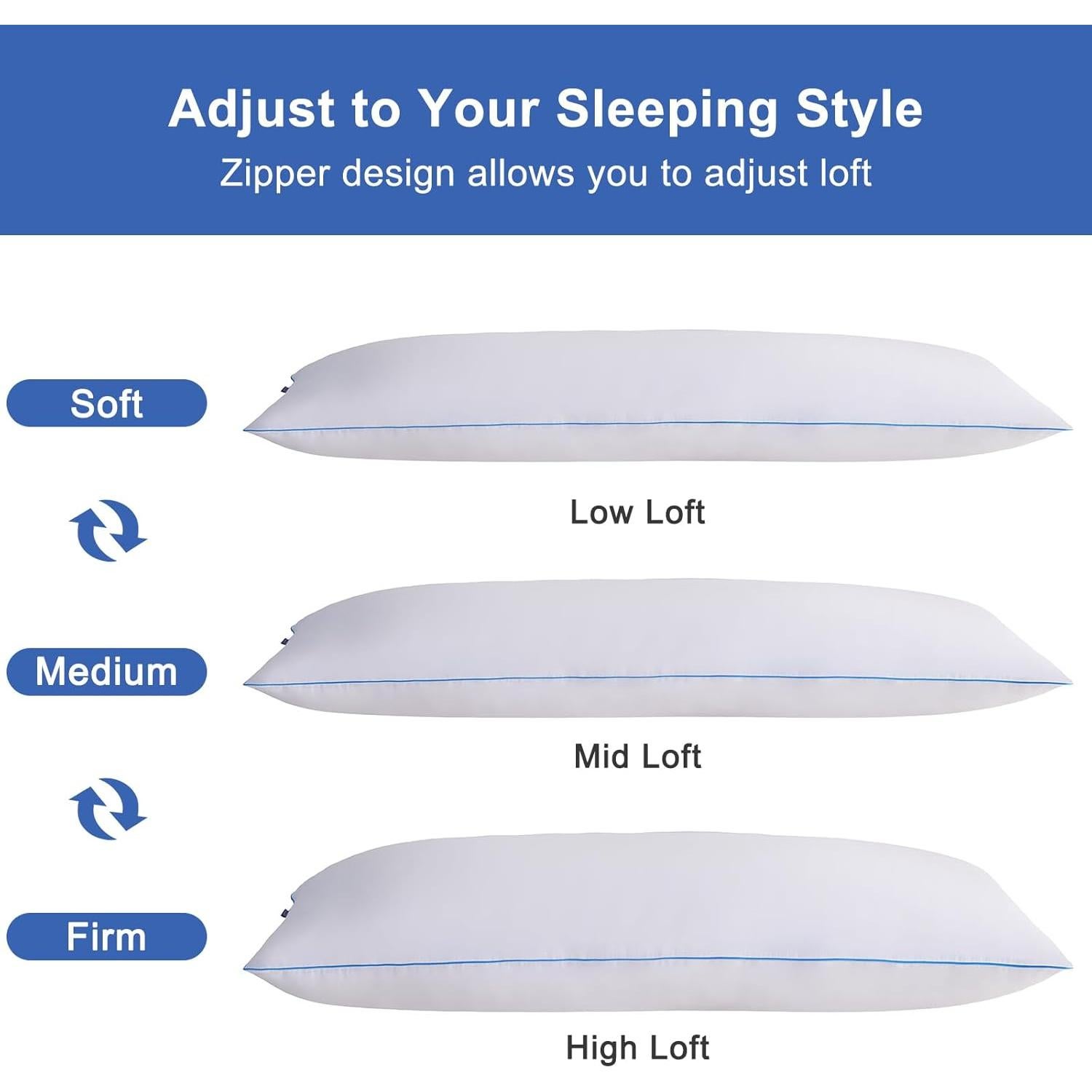 Almohada de Cuerpo Completo YZ HOME Espuma Viscoelástica 50.8x137.2cm