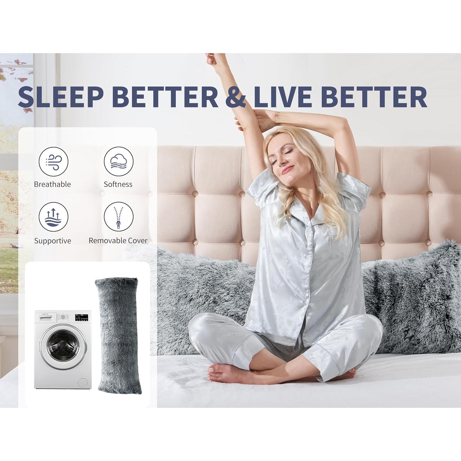 Almohada Corporal WSOFRLAC 50.8x137.2cm Espuma de Memoria Gris