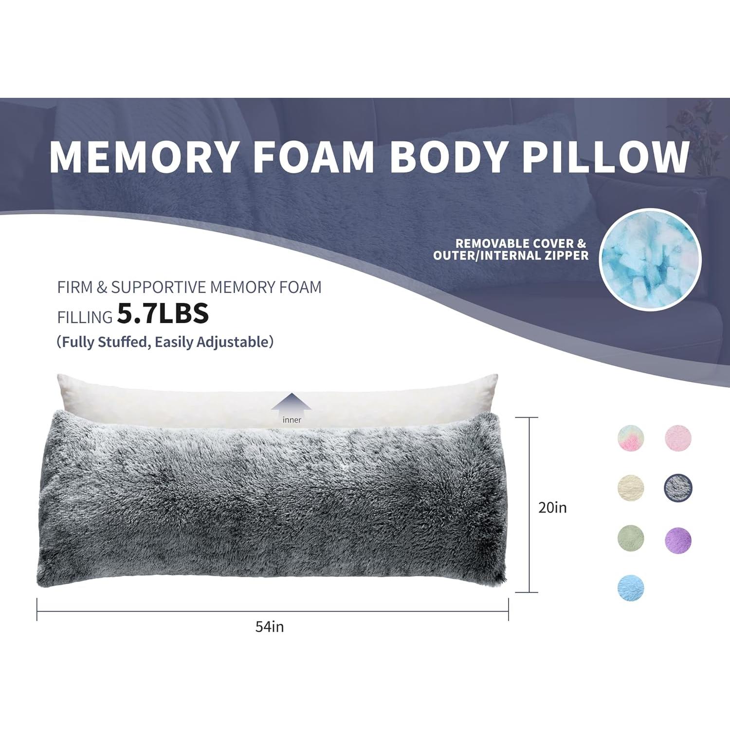 Almohada Corporal WSOFRLAC 50.8x137.2cm Espuma de Memoria Gris