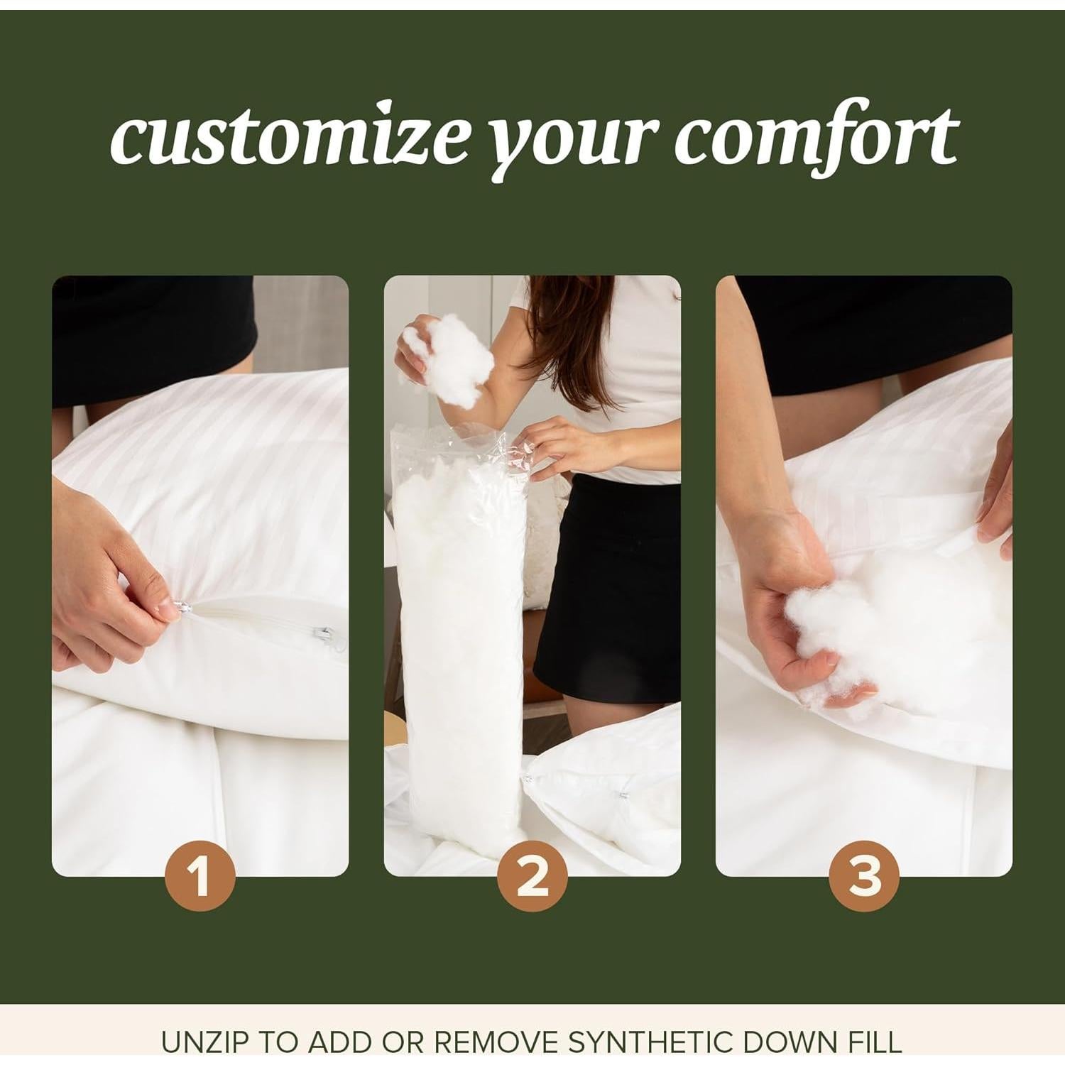 Almohada Corporal Beckham 50.8x137.2cm Algodón 100% Relleno Plumas