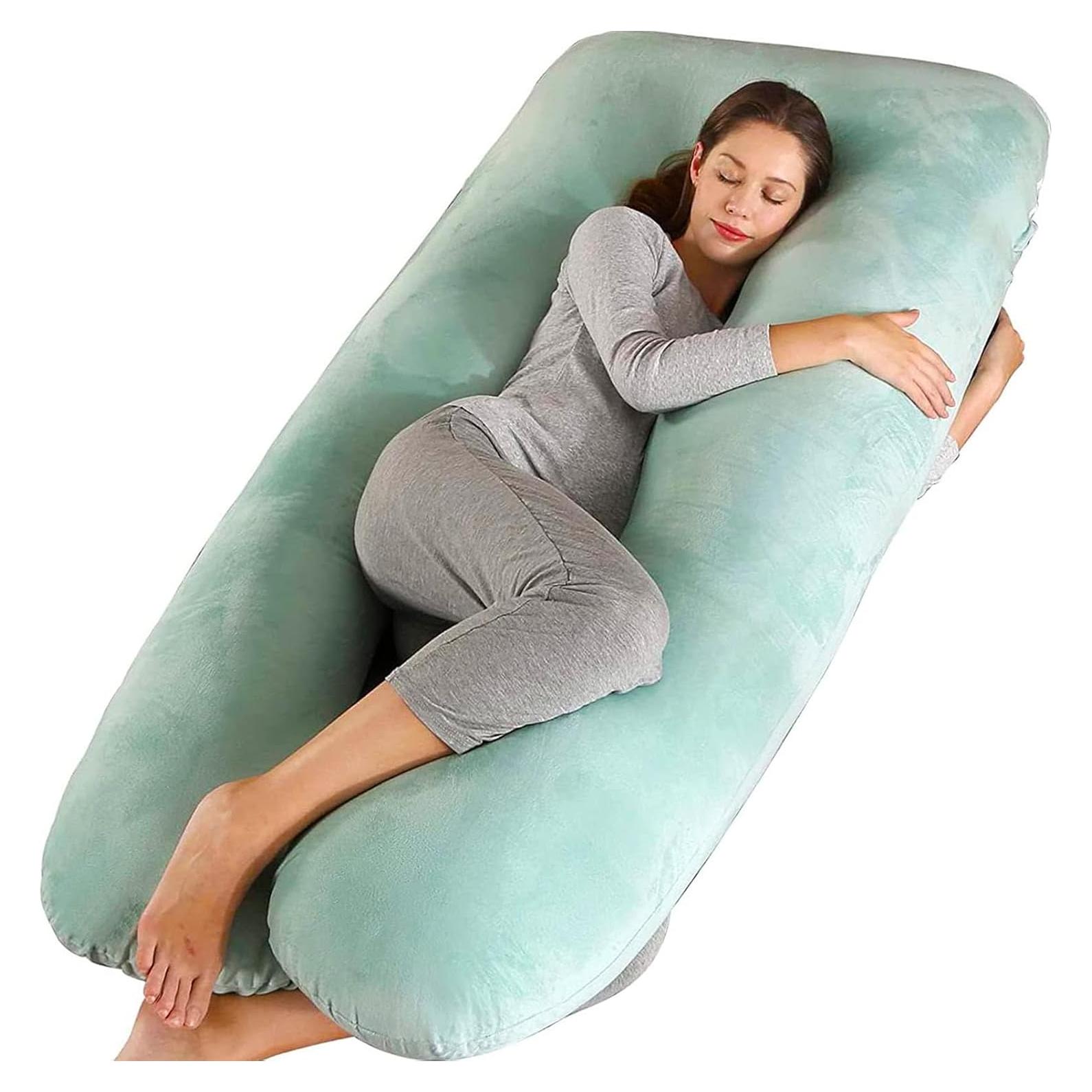 Almohada de Embarazo Amagoing 139.7 cm en Forma de U Verde Menta