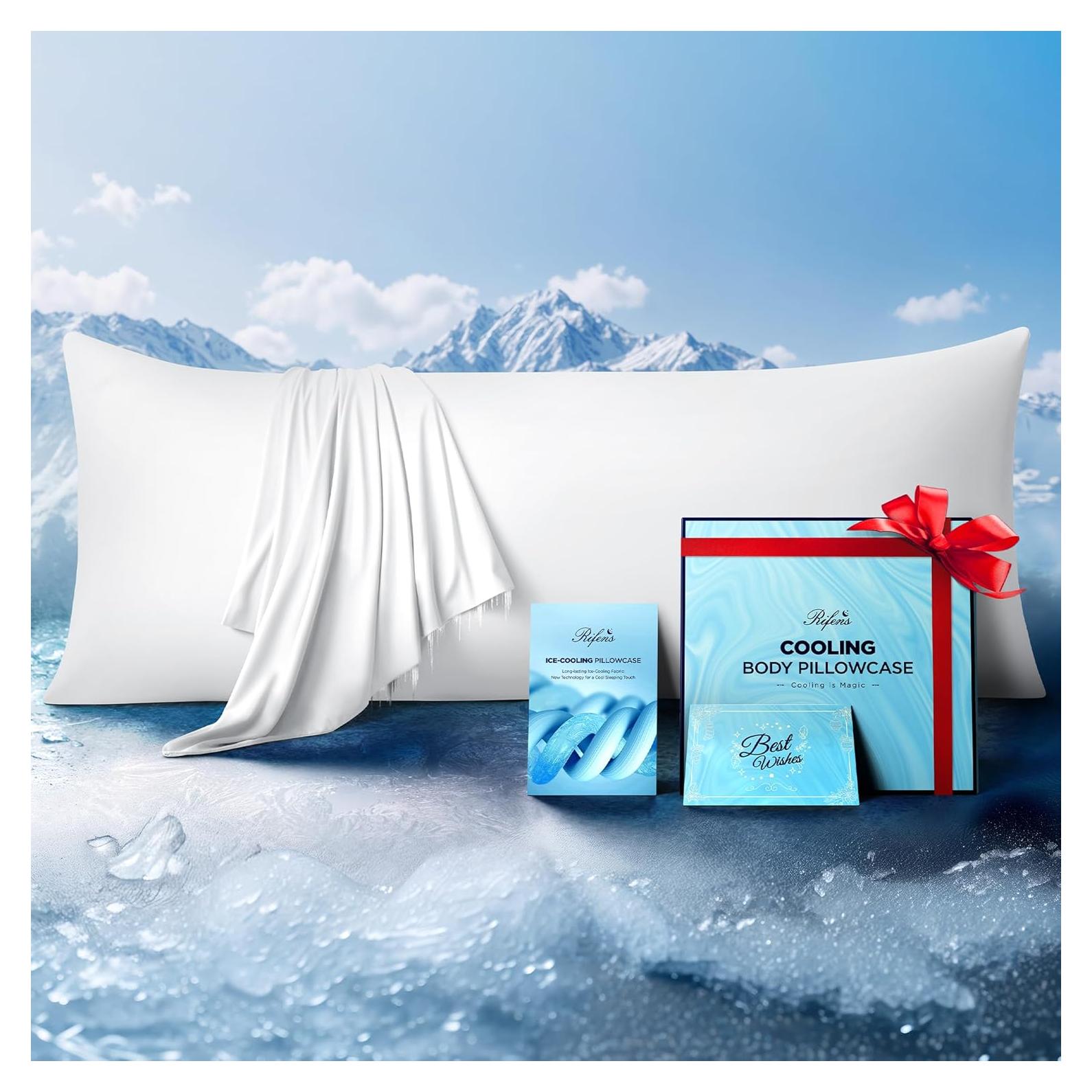 Funda de Almohada Corporal Enfriamiento Rifens 137x51cm Blanca