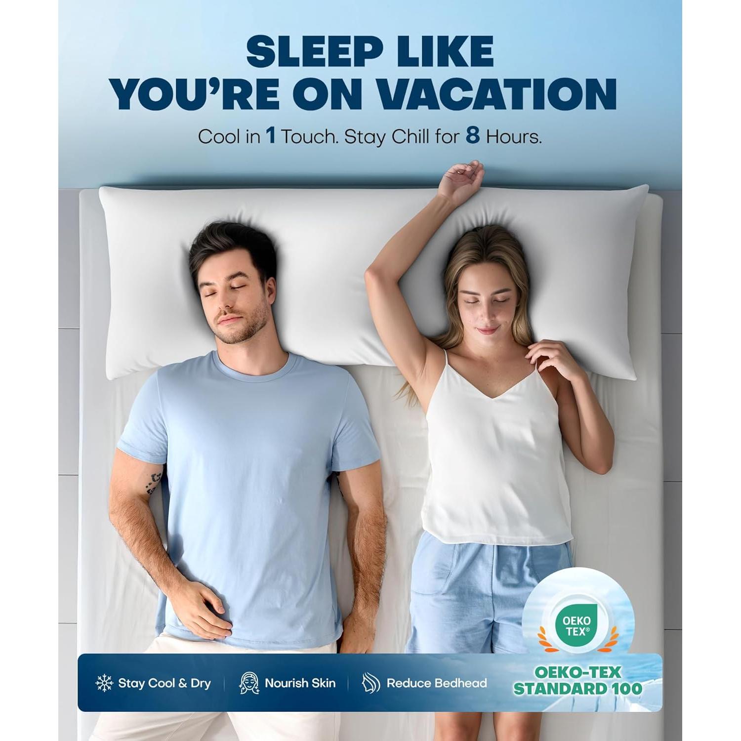 Funda de Almohada Corporal Enfriamiento Rifens 137x51cm Blanca