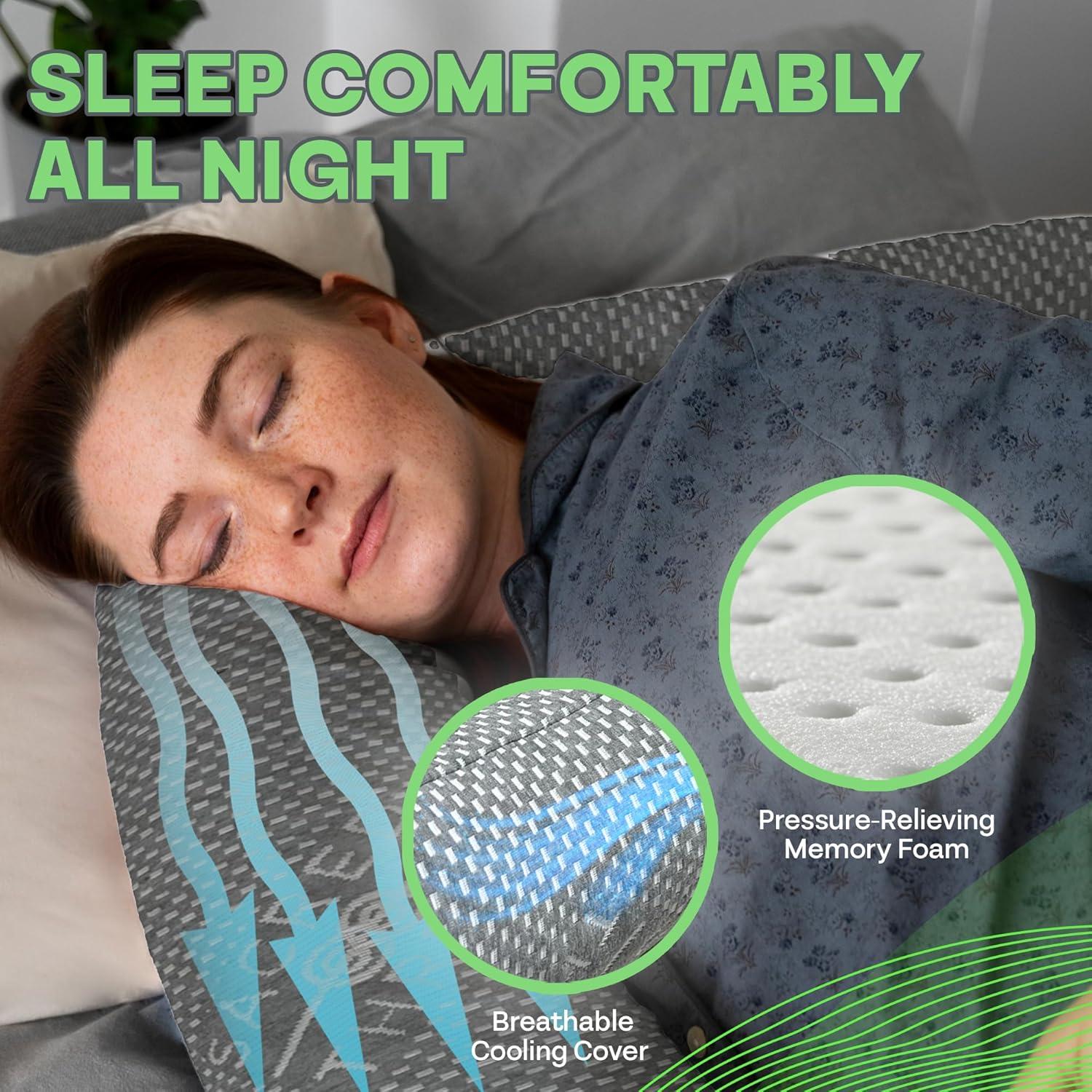 Almohada Corporal Cilindro Sagrado Hilo 137cm Espuma Memoria Gris