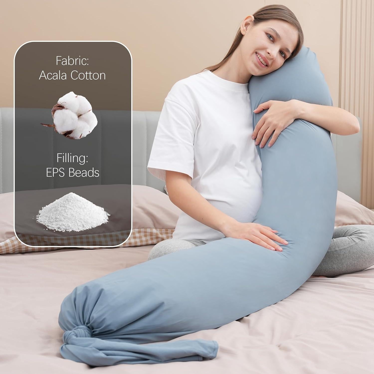 Almohada de Embarazo MOON PARK 137 cm - Soporte Cuerpo Completo Gris