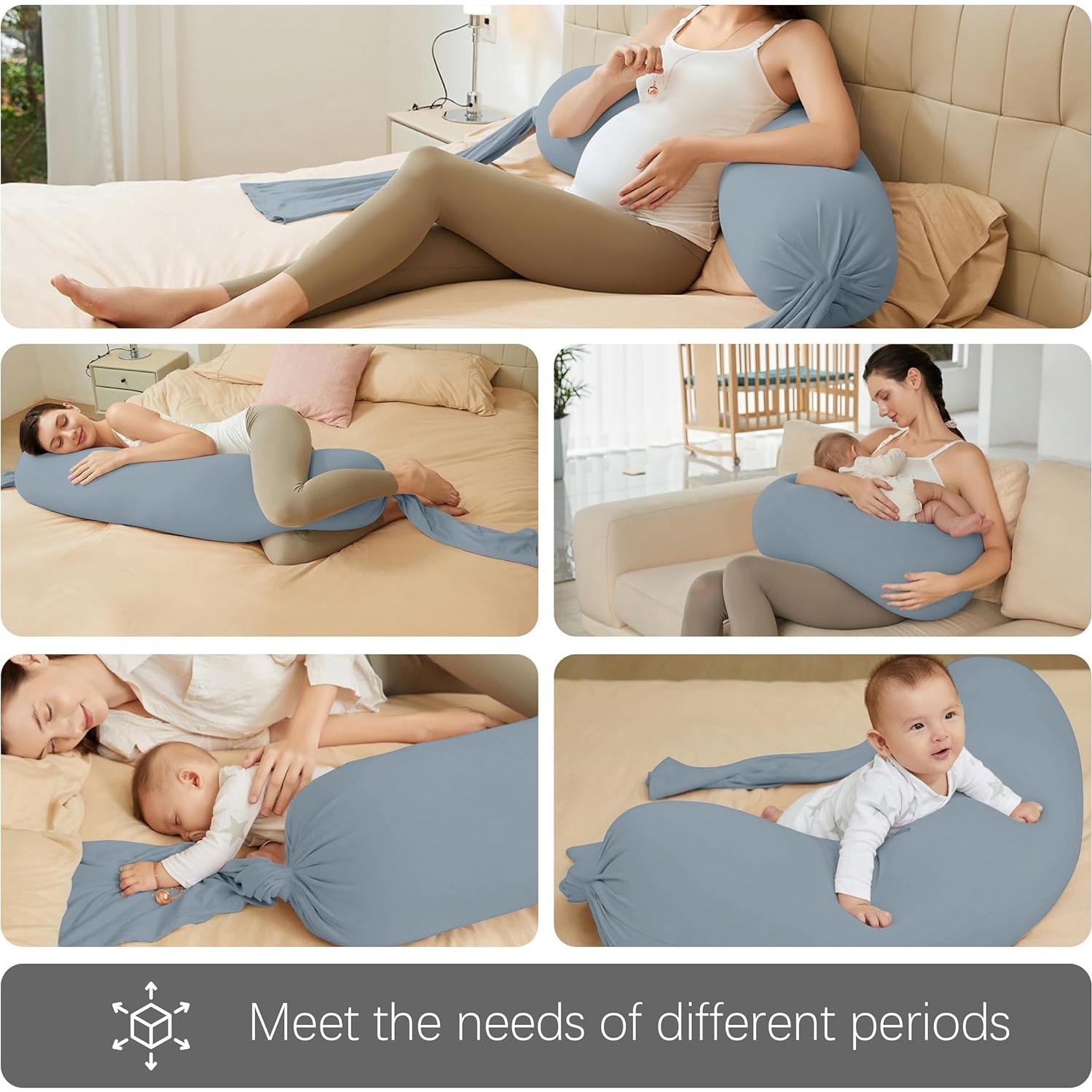 Almohada de Embarazo MOON PARK 137 cm - Soporte Cuerpo Completo Gris