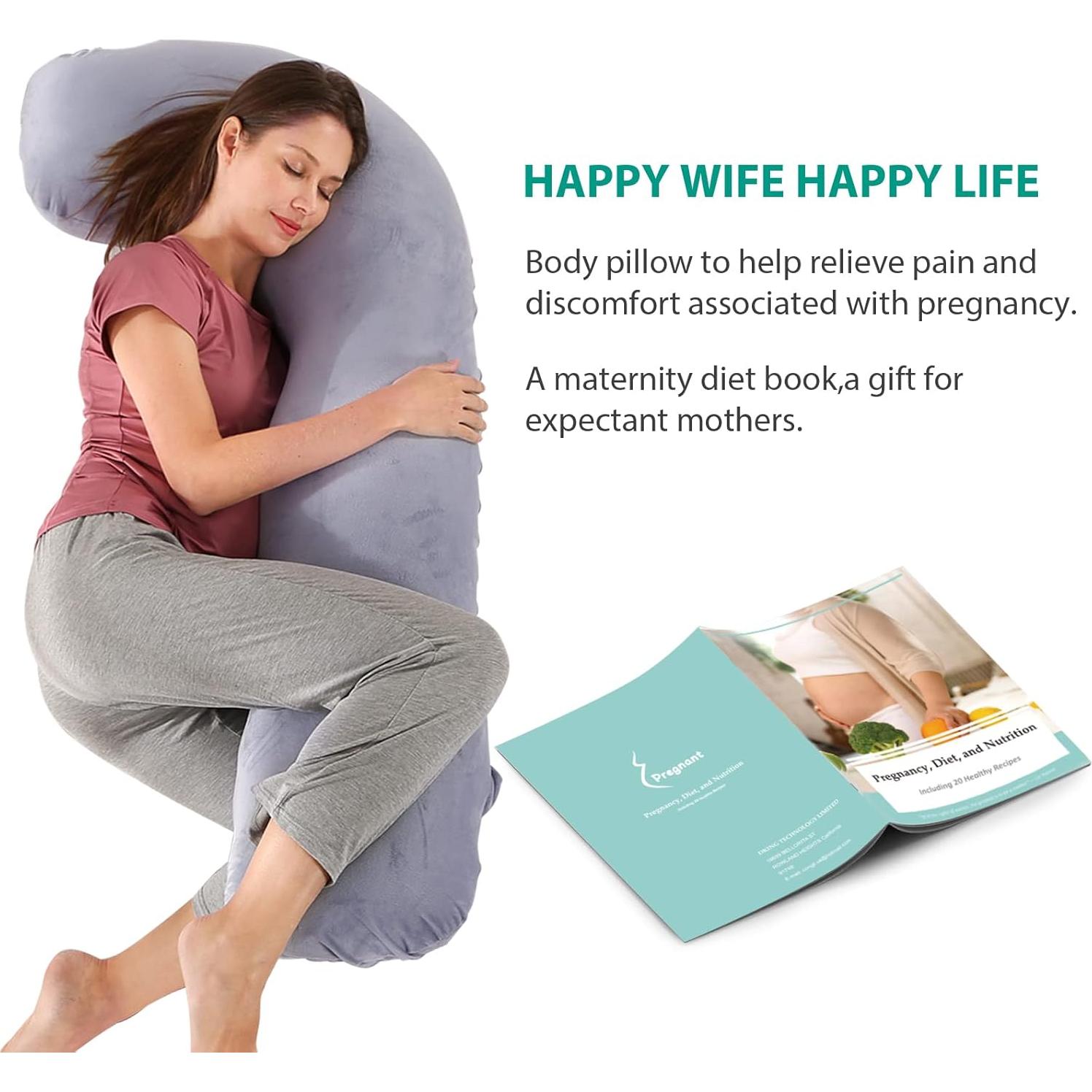 Almohada Corporal de Embarazo BATTOP Gris Oscuro 119 cm