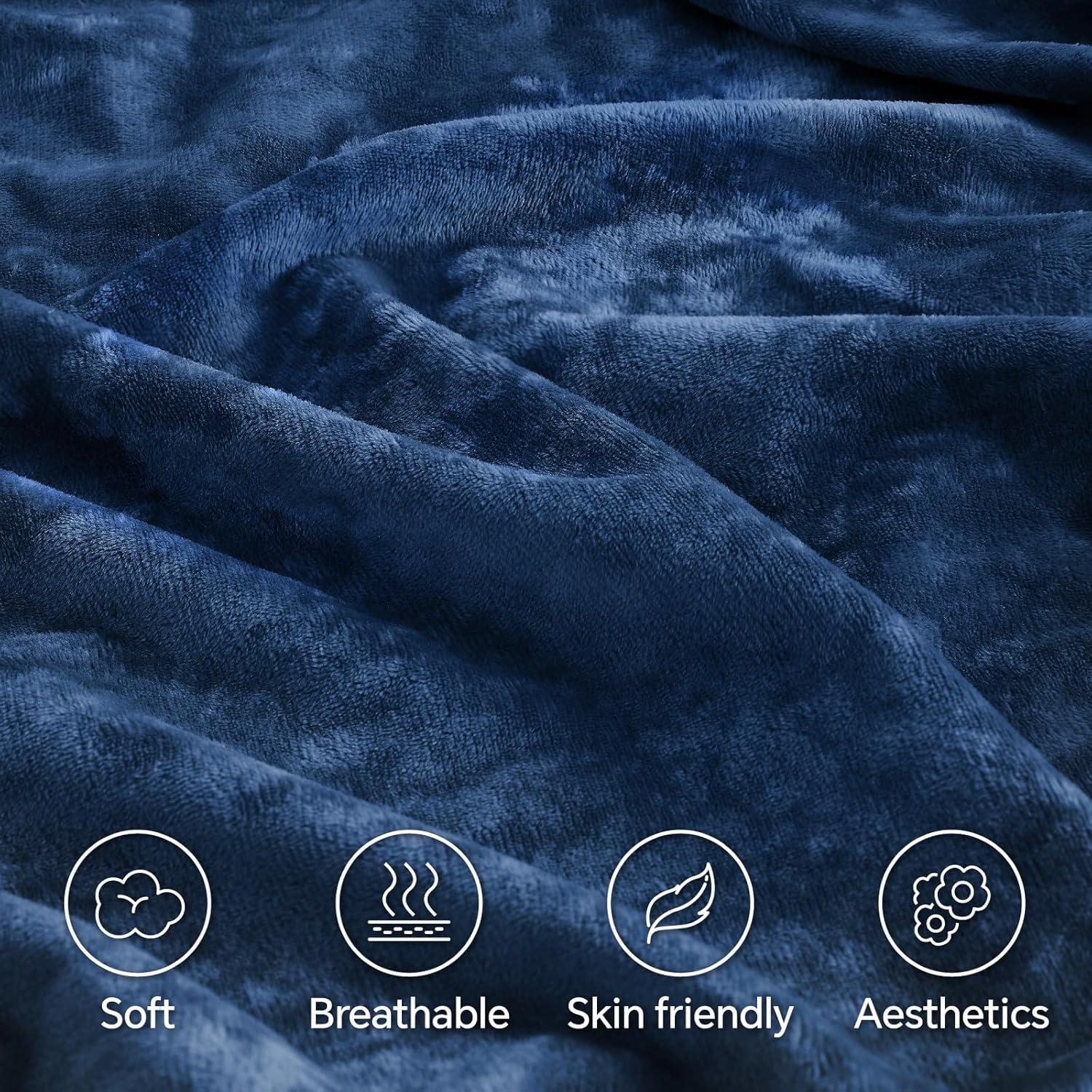 Funda de Almohada Corporal BEDELITE Terciopelo Azul Marino 137x51 cm