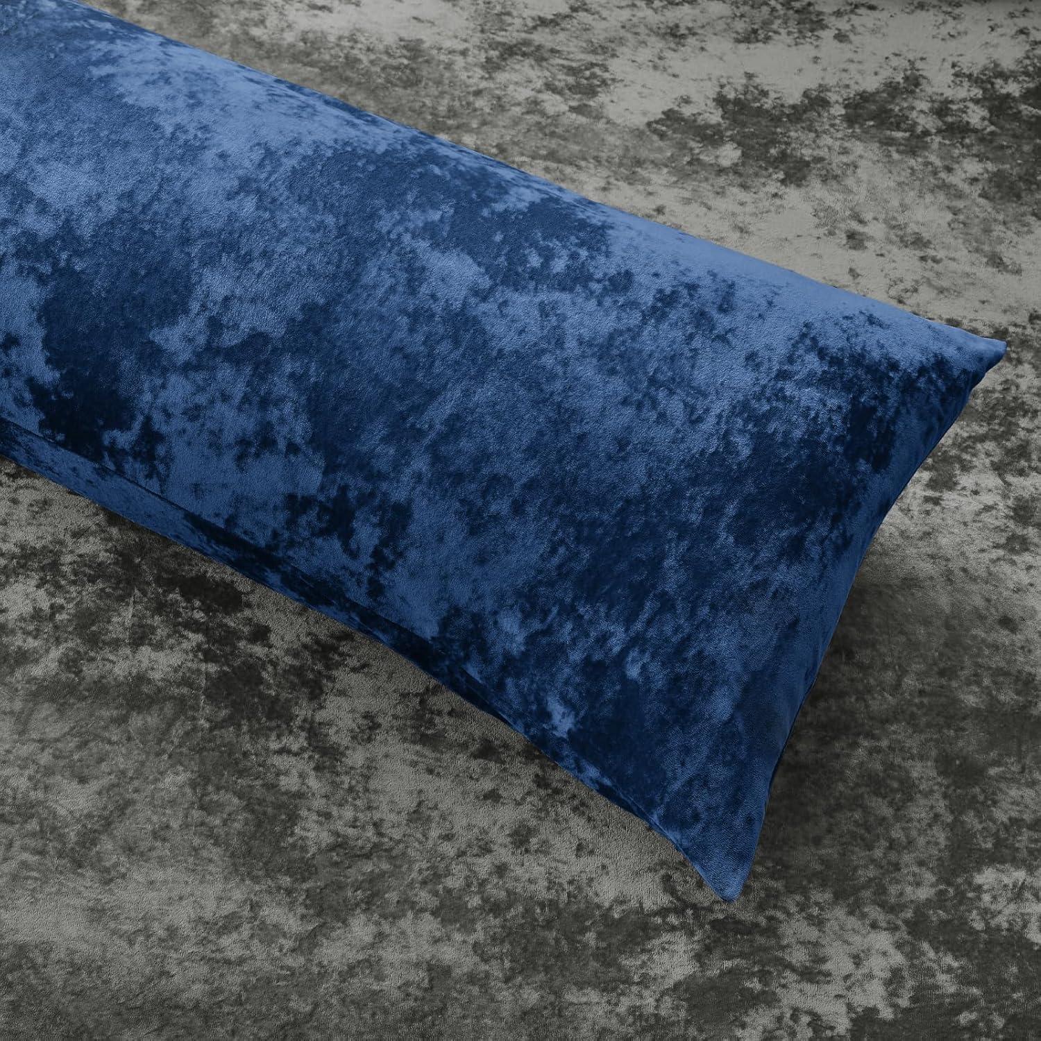 Funda de Almohada Corporal BEDELITE Terciopelo Azul Marino 137x51 cm