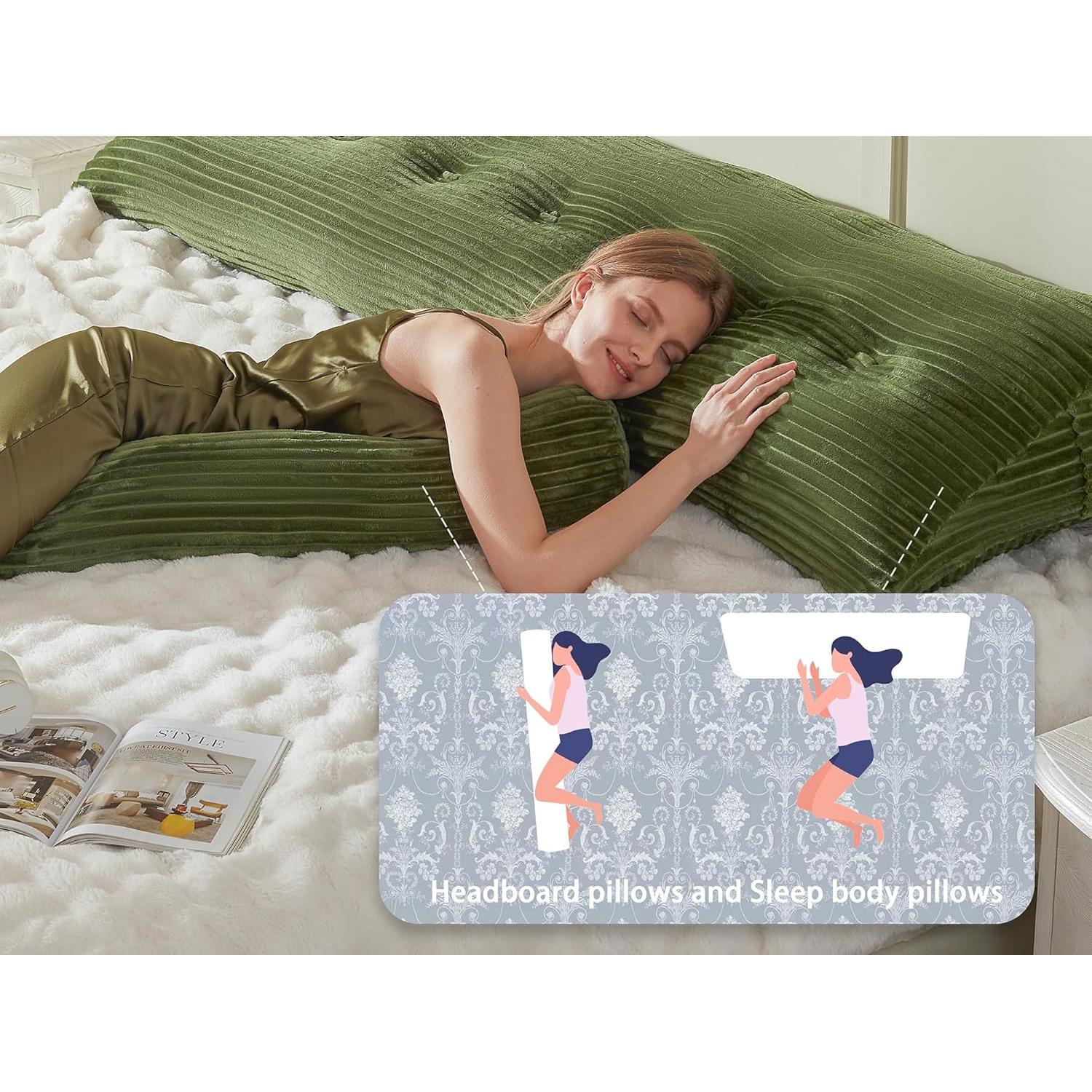 Cojín de Respaldo Cuña AmyWtb Reina Verde 150x20x51 cm