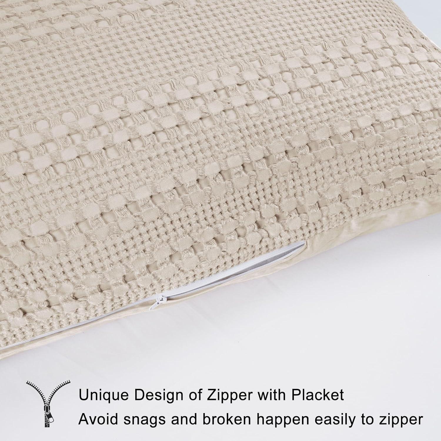 Funda de Almohada de Cuerpo PHF 100% Algodón Waffle 50.8x137.2 cm