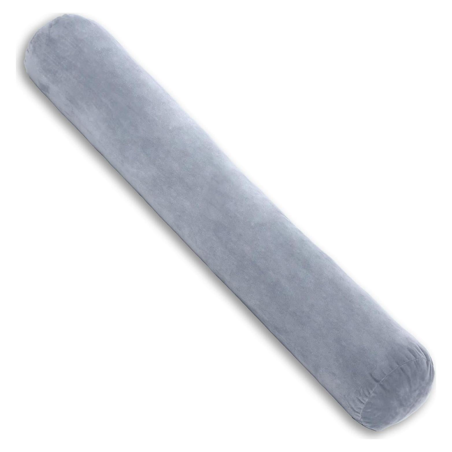 Funda de Almohada Redonda TIESOME 120 cm Terciopelo Gris