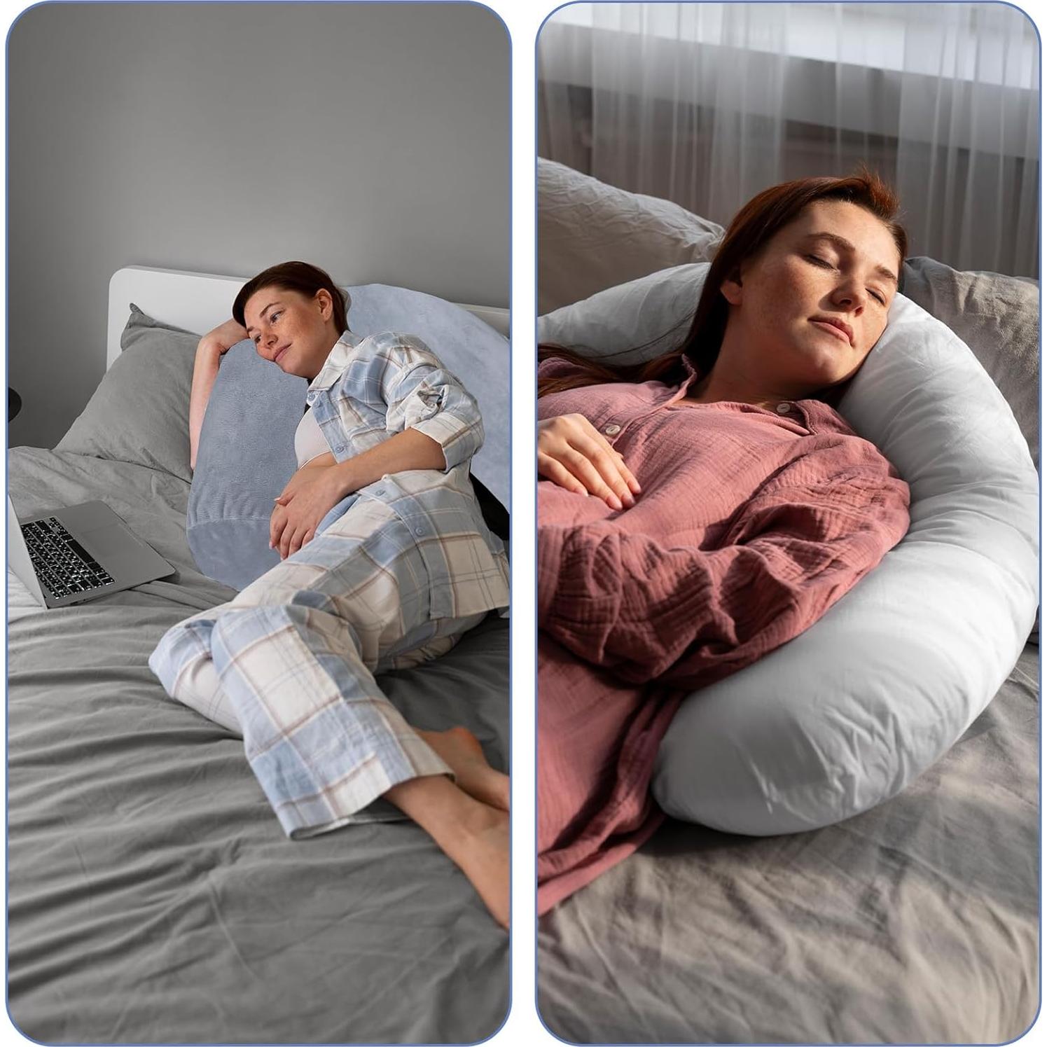 Funda de Almohada Redonda TIESOME 120 cm Terciopelo Gris