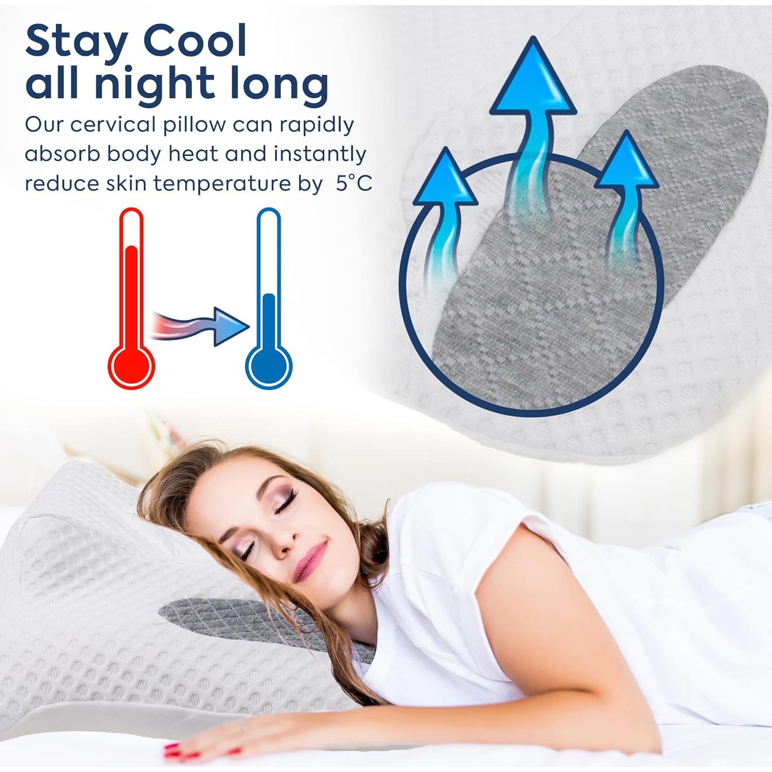 Almohada Cervical TRANQUILUXE Espuma Viscoelástica Ajustable 35x60cm