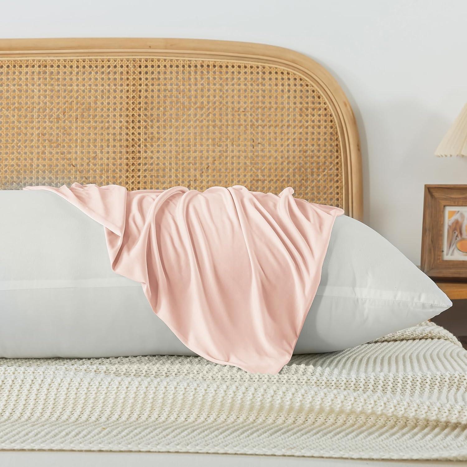 Funda de Almohada Corporal WhatsBedding Rosa Refrigerante 50.8x137.2 cm