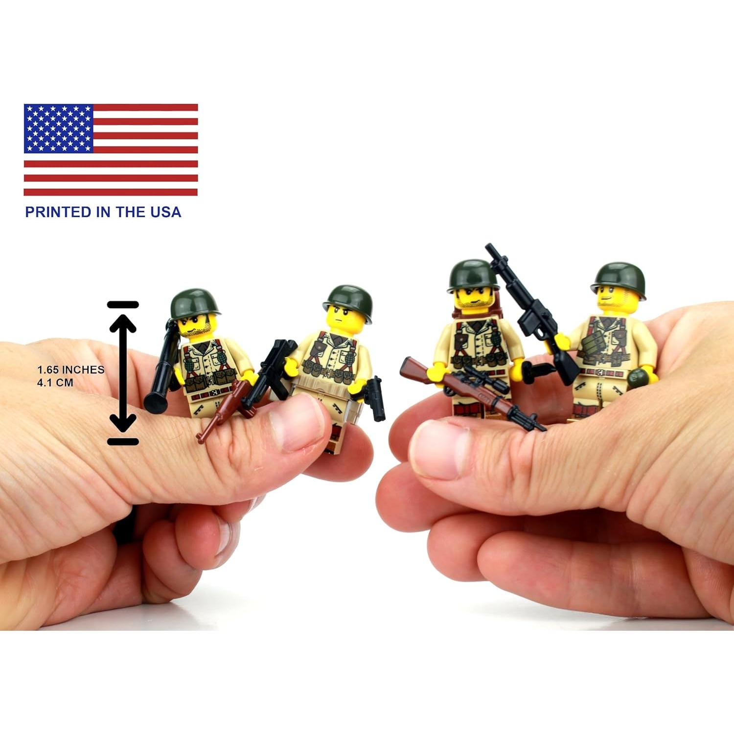 Minifigura Militar Batalla Ladrillo EE. UU. WW2 4.45 cm