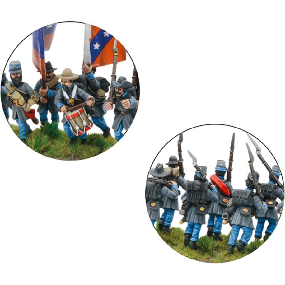 Figuras de Infantería Avanzando Warlord Games Guerra Civil Americana 24 Piezas