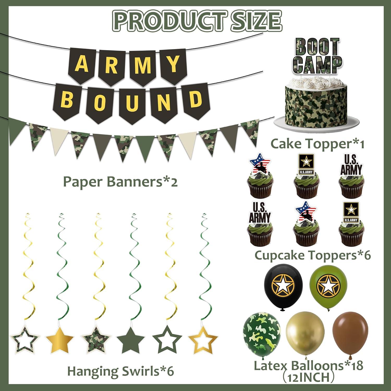 Decoraciones de Fiesta Militar Holkcog - Banner Verde Ejercito