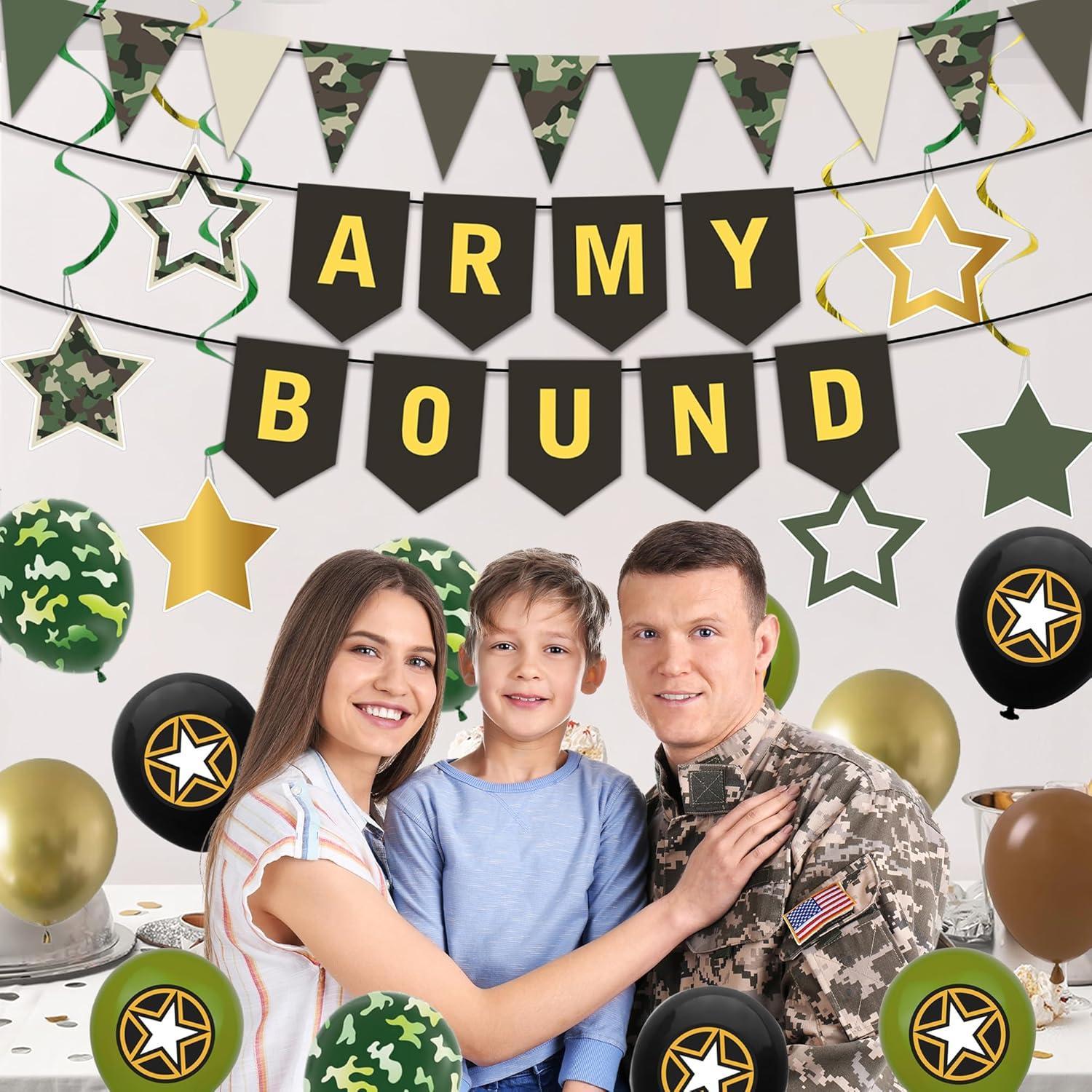 Decoraciones de Fiesta Militar Holkcog - Banner Verde Ejercito