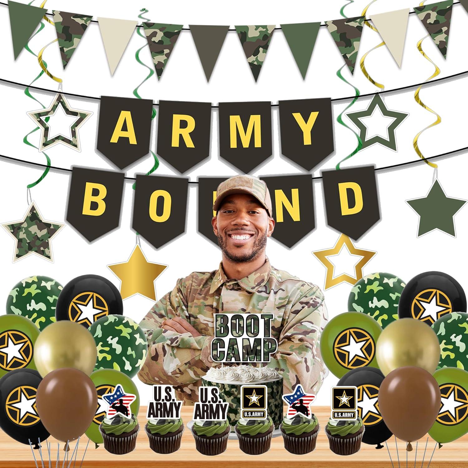 Decoraciones de Fiesta Militar Holkcog - Banner Verde Ejercito