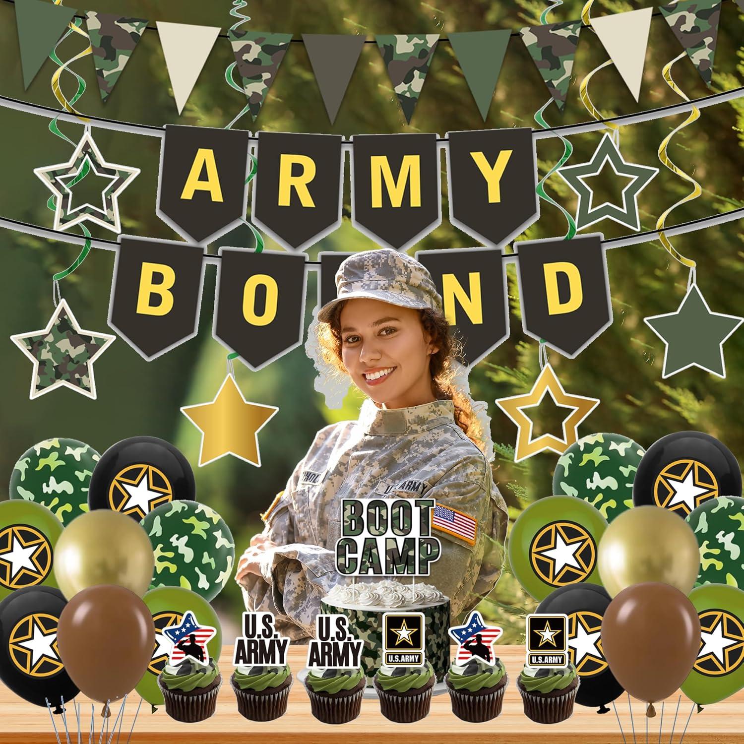 Decoraciones de Fiesta Militar Holkcog - Banner Verde Ejercito