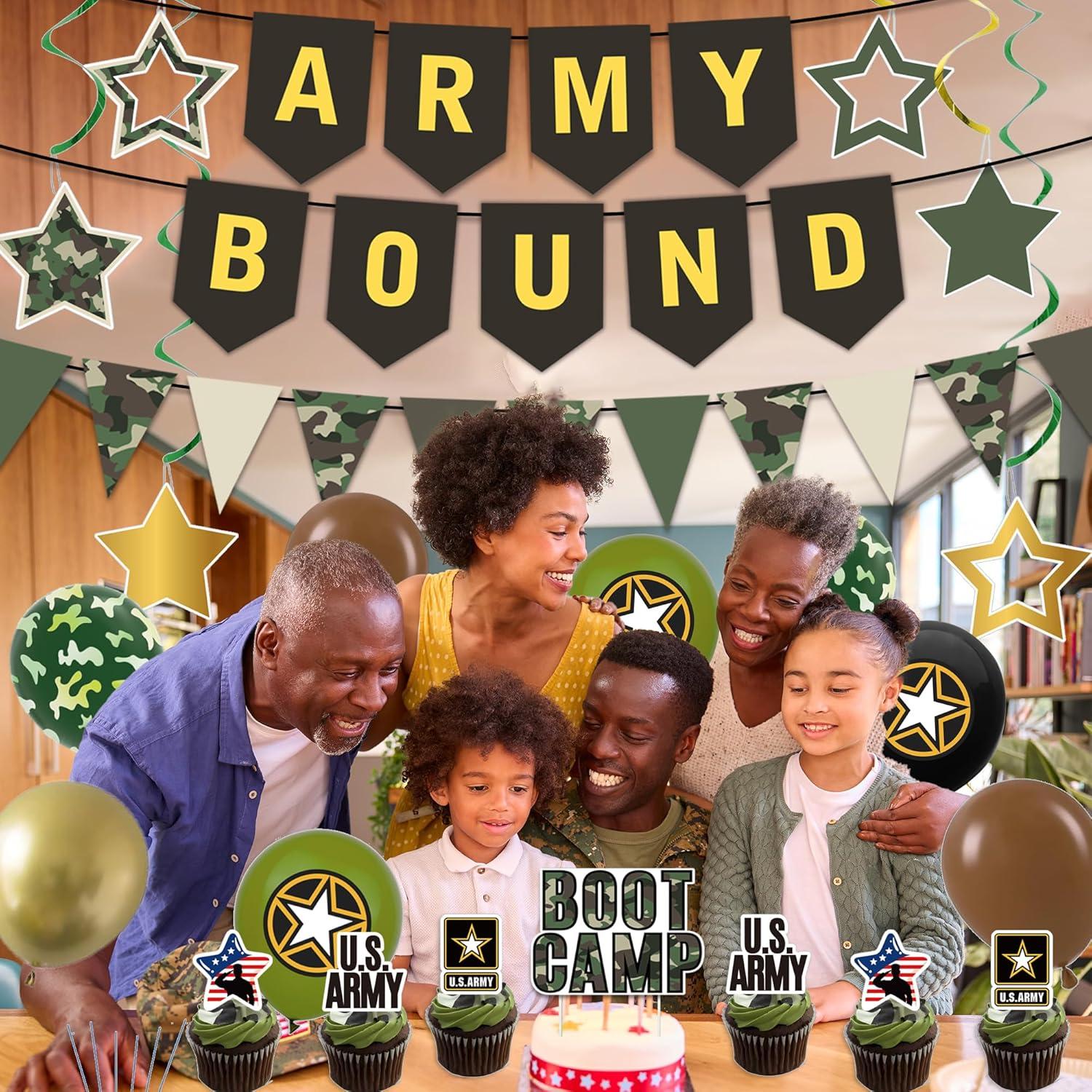 Decoraciones de Fiesta Militar Holkcog - Banner Verde Ejercito