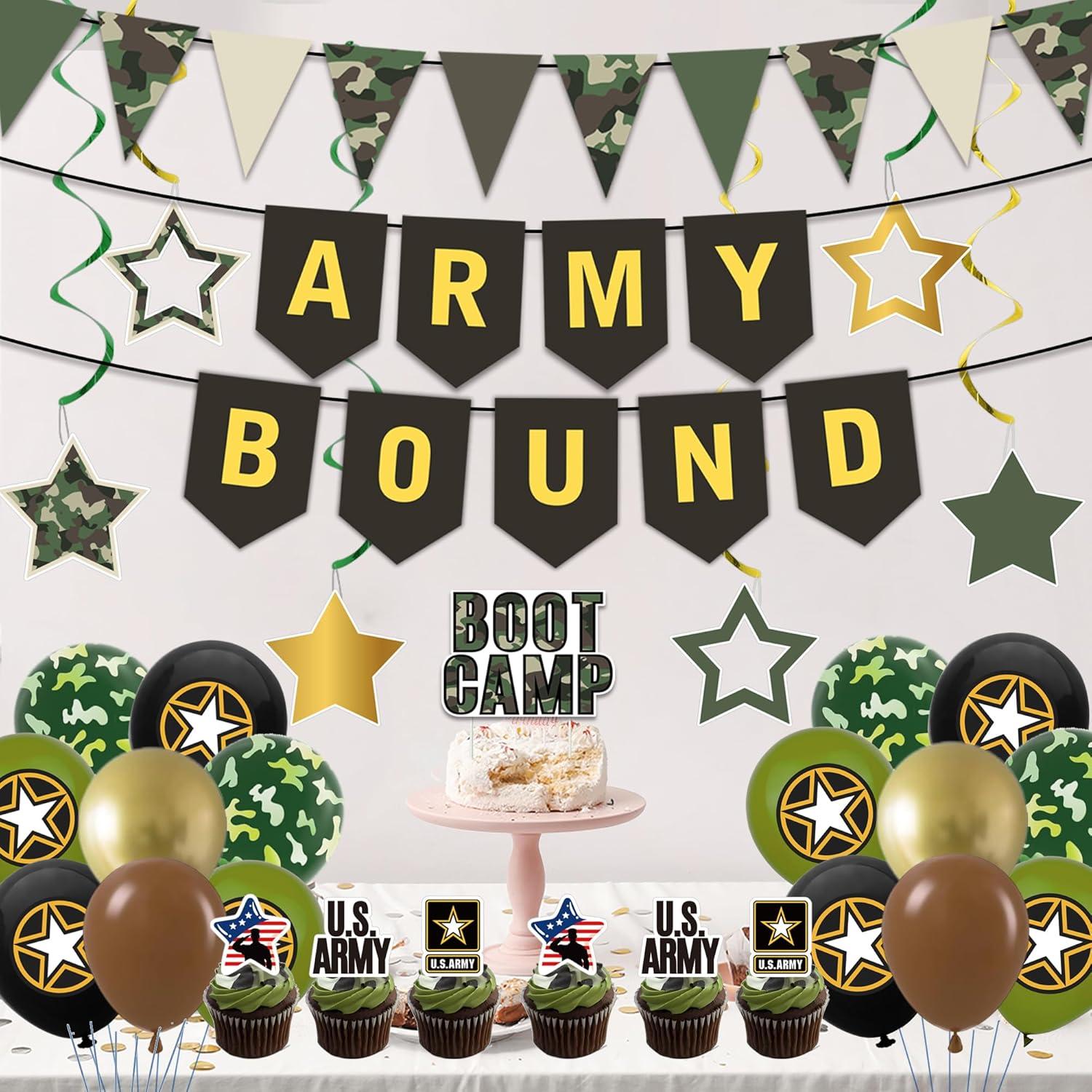 Decoraciones de Fiesta Militar Holkcog - Banner Verde Ejercito