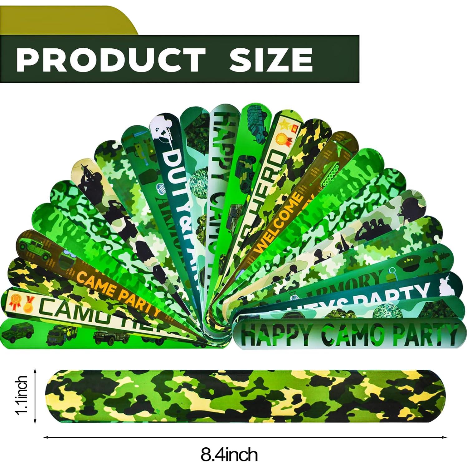 74PCS Fiesta Temática Militar: 24 Pulseras y 50 Calcomanías