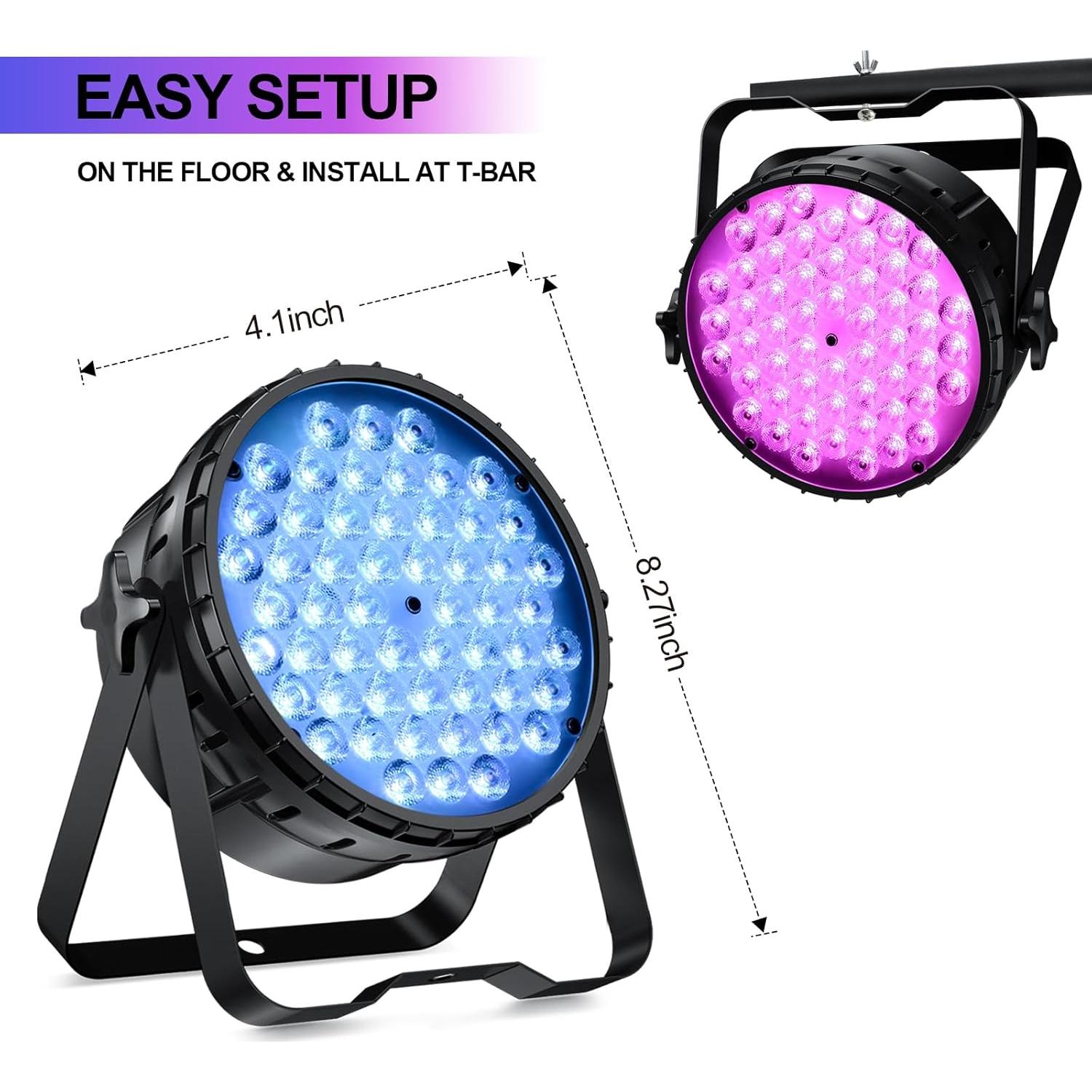 BETOPPER Luz DJ 2 Pzs 54x3W LED Par DMX Estroboscópica