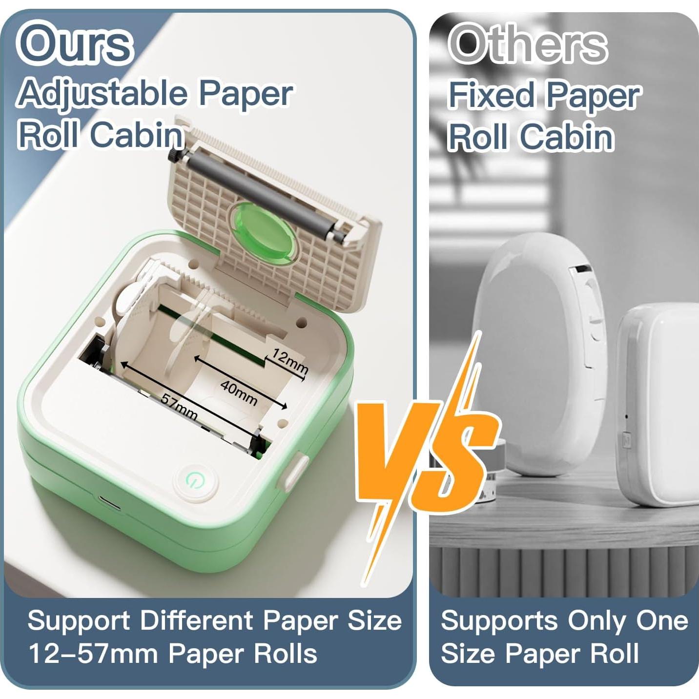 Impresora de Etiquetas DOLEWA D5 Mini Bluetooth Verde 7 Rollos