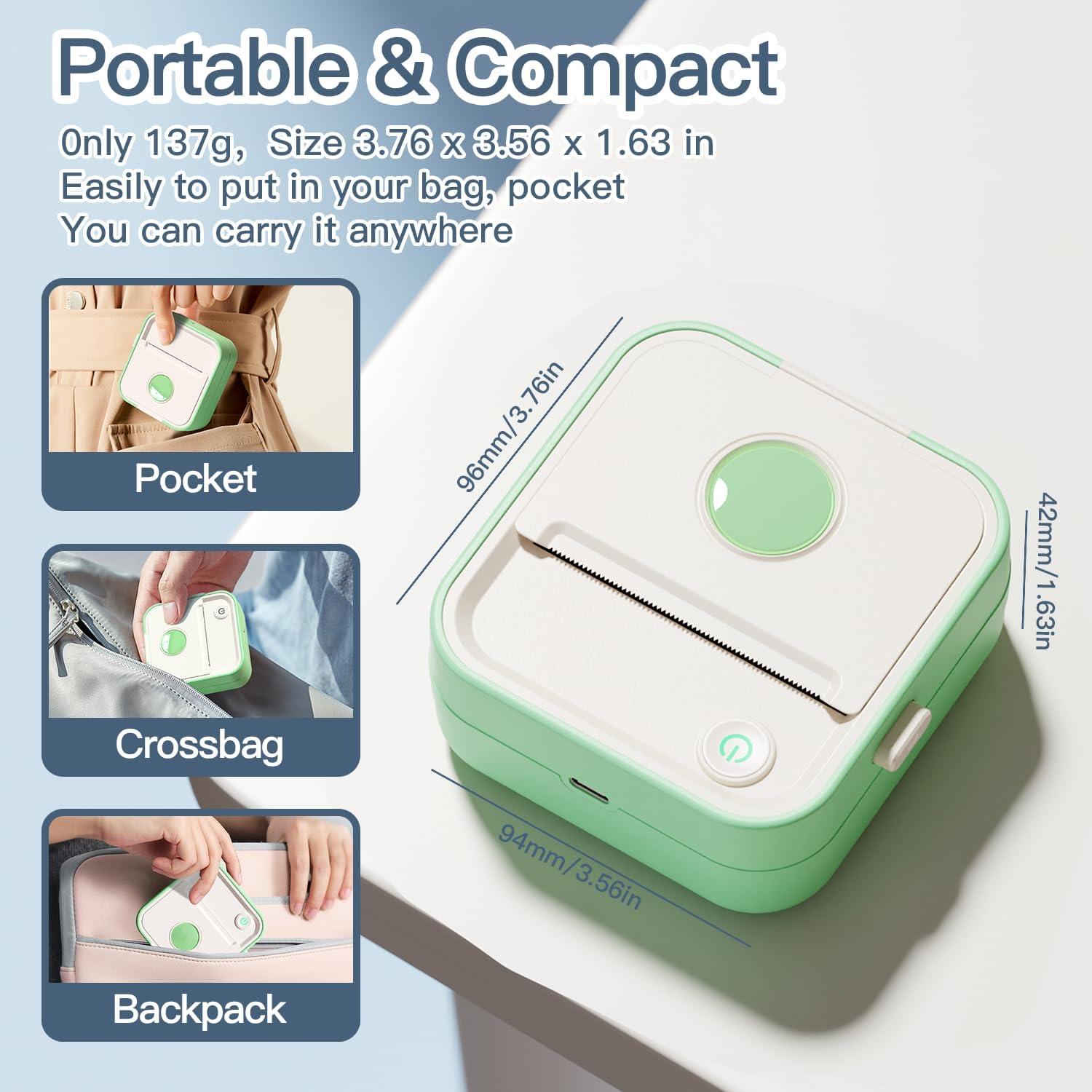 Impresora de Etiquetas DOLEWA D5 Mini Bluetooth Verde 7 Rollos