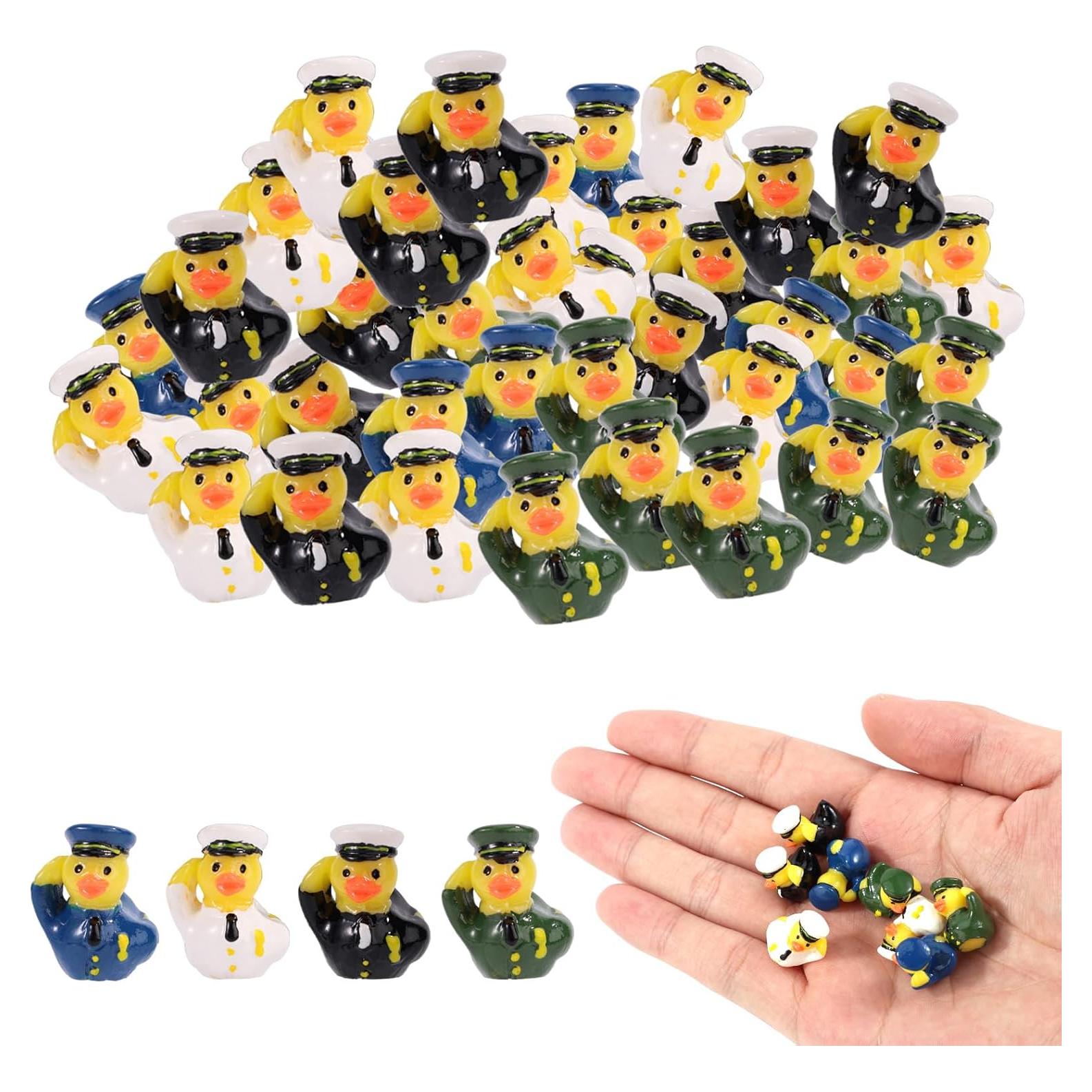 80 Mini Patos de Resina Militar Lyreh - Decoración Jardín