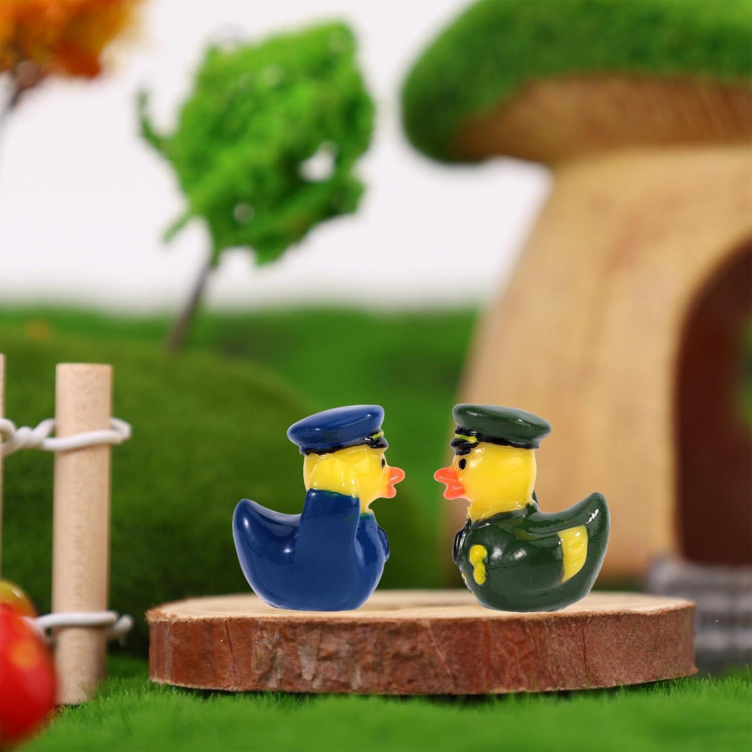 80 Mini Patos de Resina Militar Lyreh - Decoración Jardín