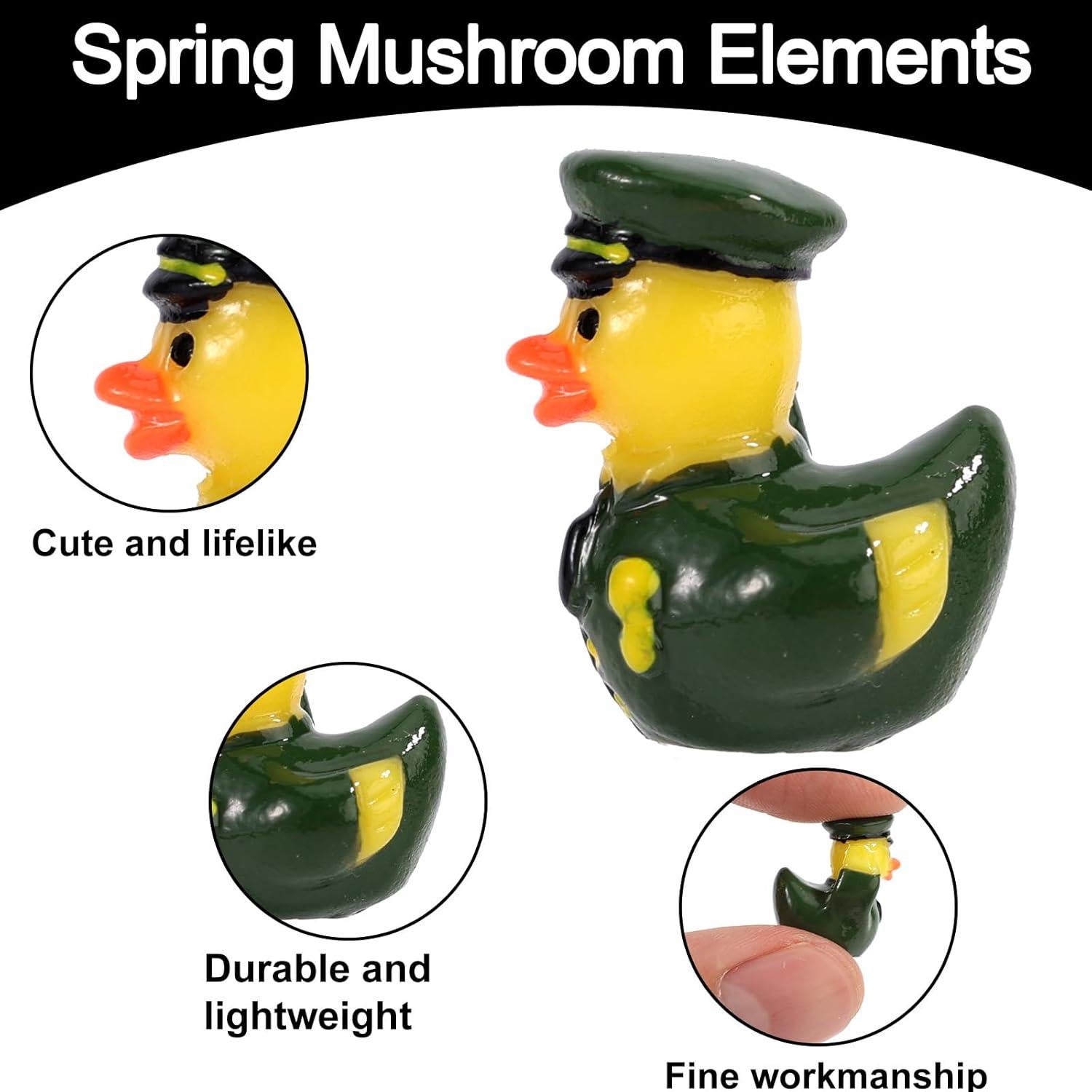 80 Mini Patos de Resina Militar Lyreh - Decoración Jardín