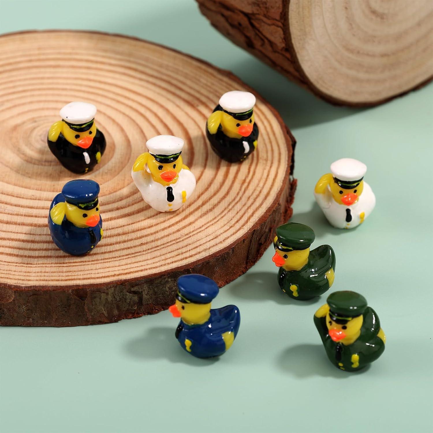 80 Mini Patos de Resina Militar Lyreh - Decoración Jardín