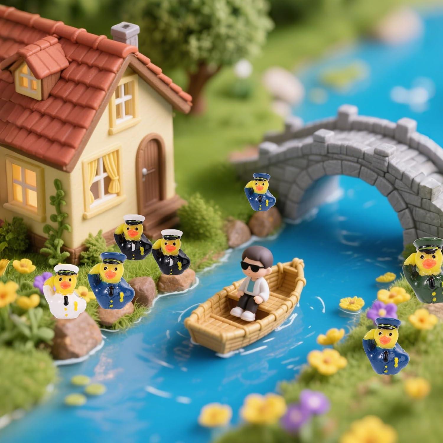 80 Mini Patos de Resina Militar Lyreh - Decoración Jardín