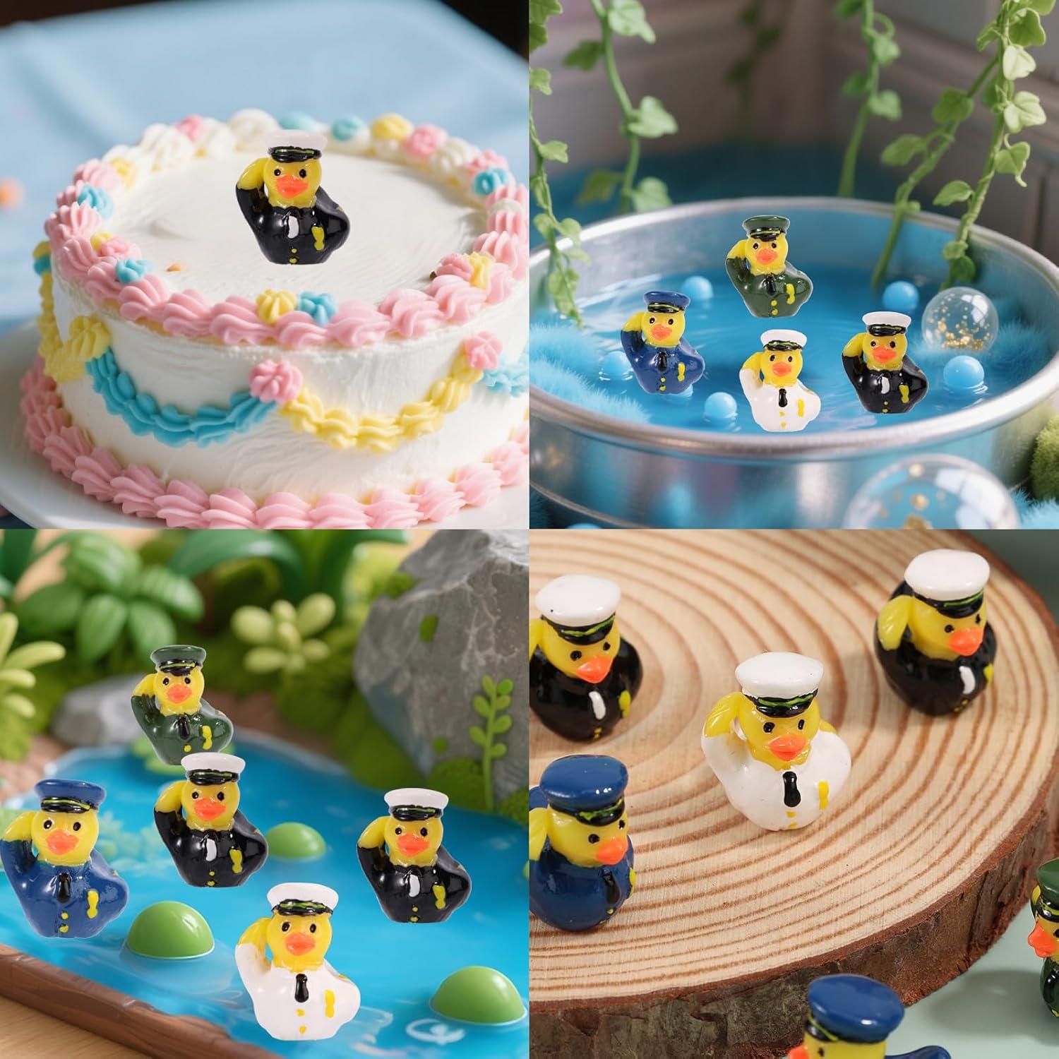 80 Mini Patos de Resina Militar Lyreh - Decoración Jardín